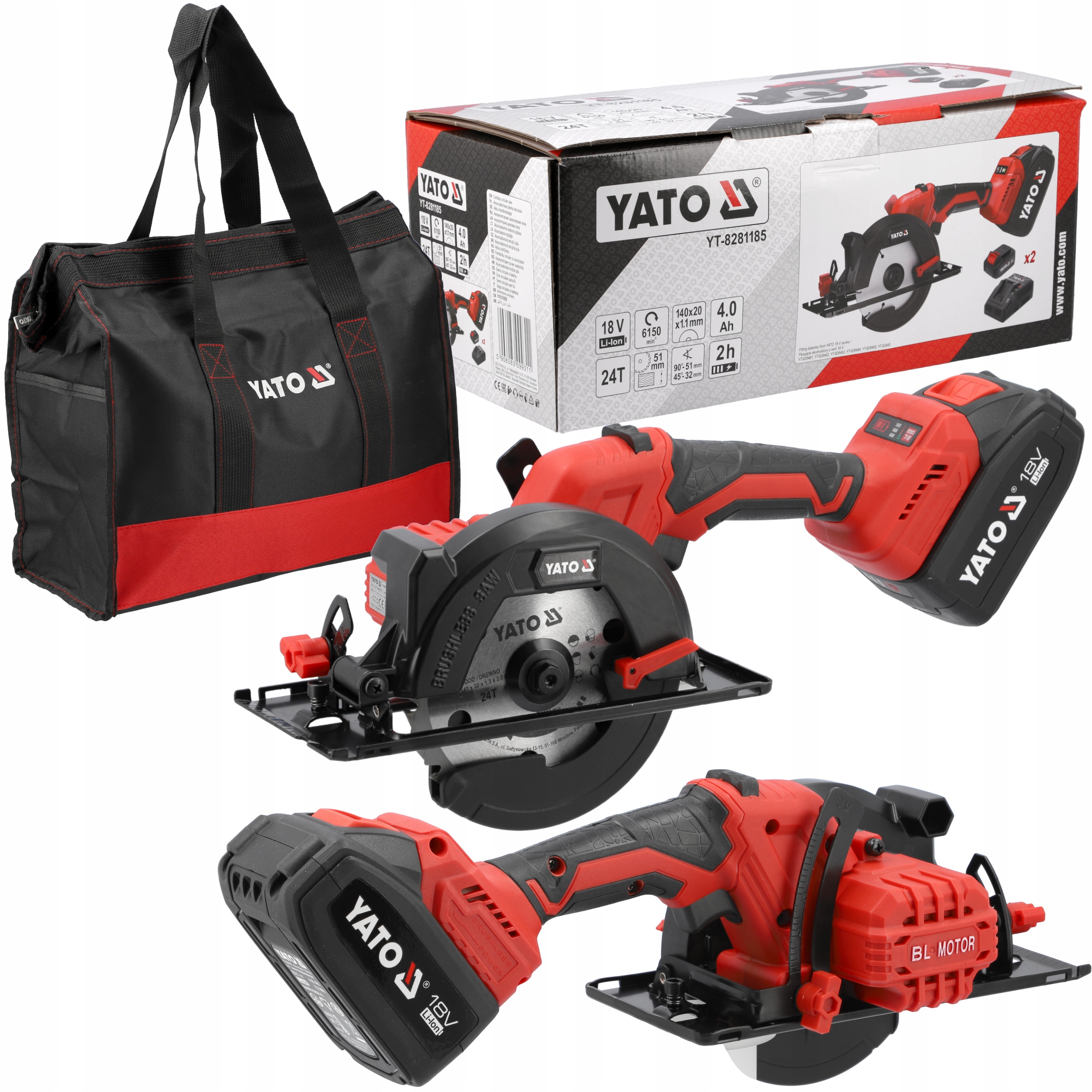 Pilarka Akumulatorowa Bezszczotkowa 18V 140mm 2x Baterie 4Ah Ładowarka