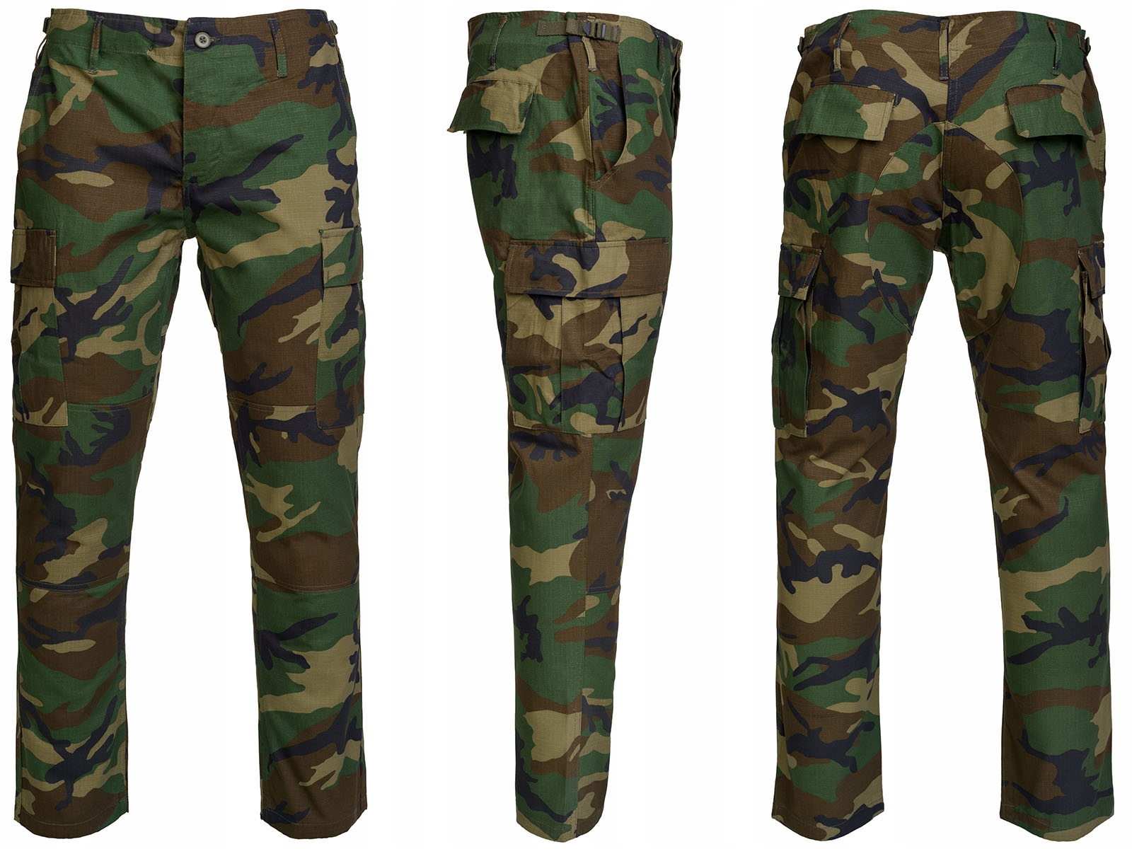 Vojenské bojové kalhoty Bdu Woodland Mil-Tec Slim Fit S