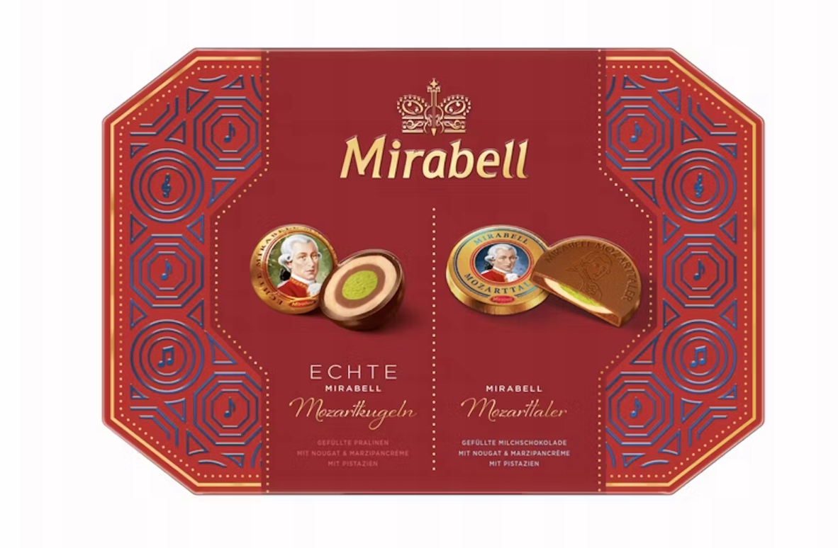 Levně Mirabell Mozart Kugeln Teller Čokolády Marcipán Pralinky Bonboniéra 234 G