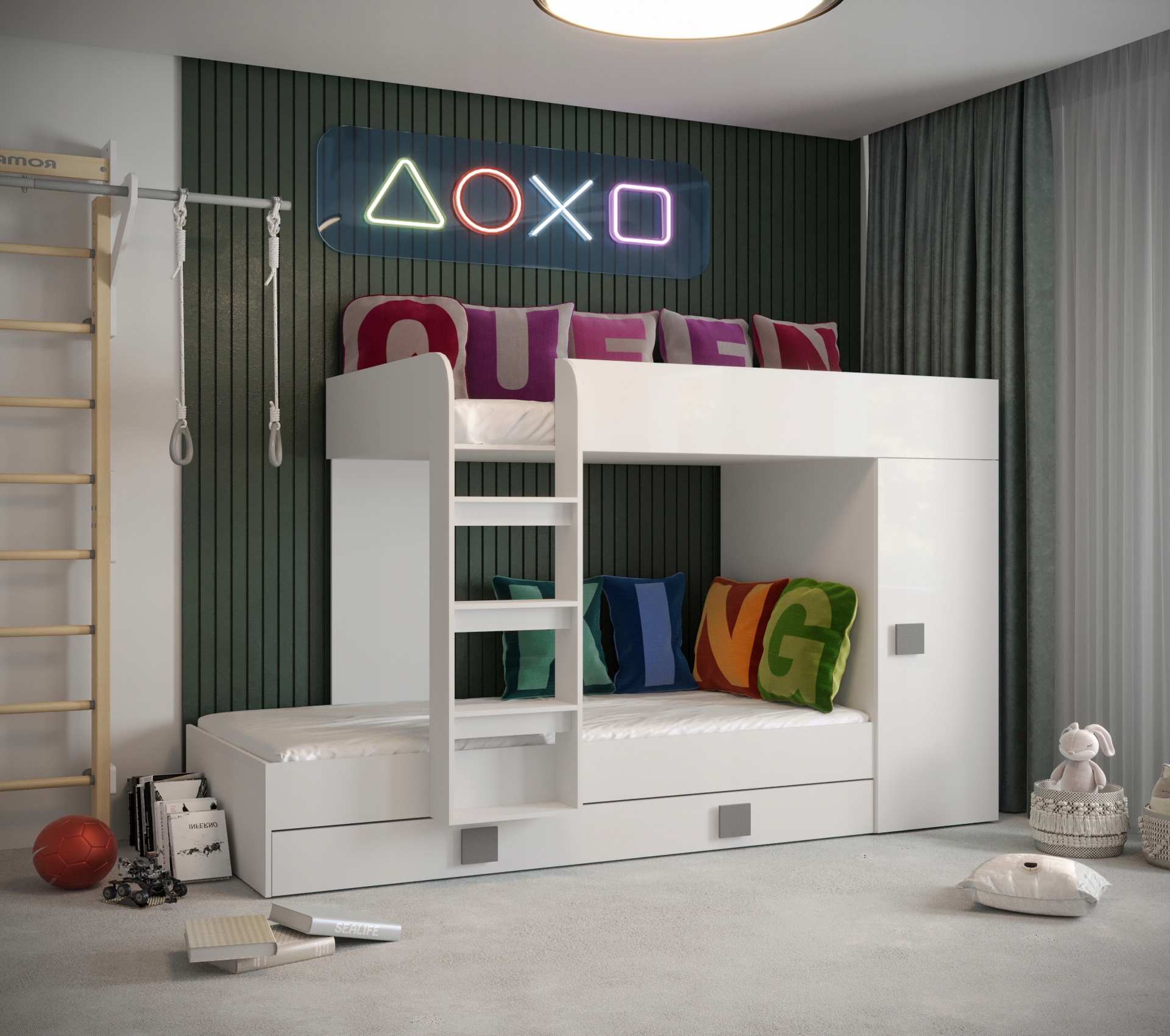 Łóżko piętrowe antresola TOLEDO 2 z drabinką Bohater Inny