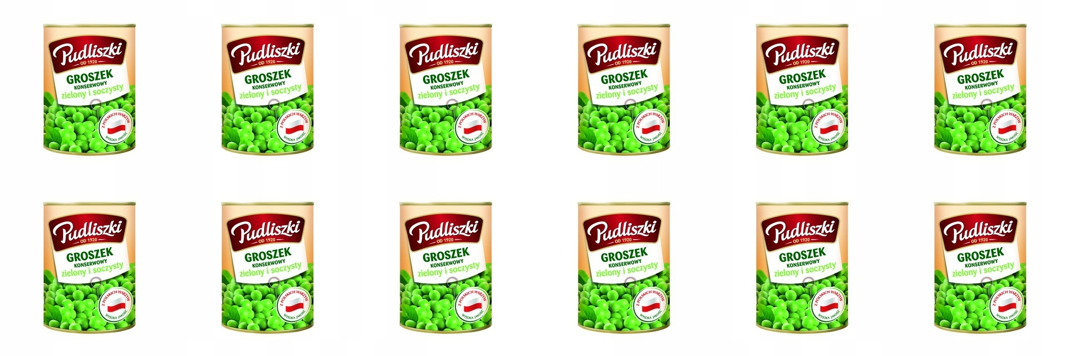Levně 12 x 400 g Pudliszki Konzervovaný zelený hrášek