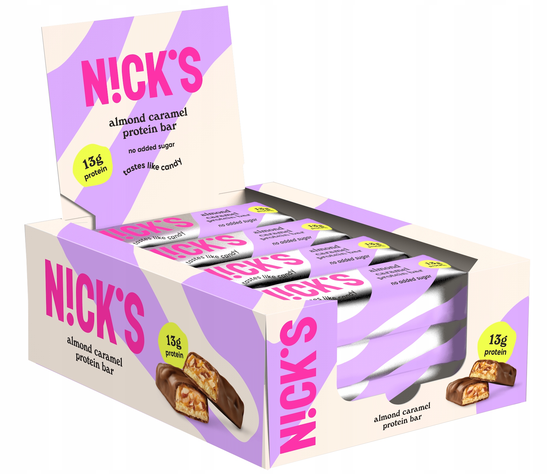 Nick's Protein Bar Almond Caramel 50g Kartonik 12 sztuk