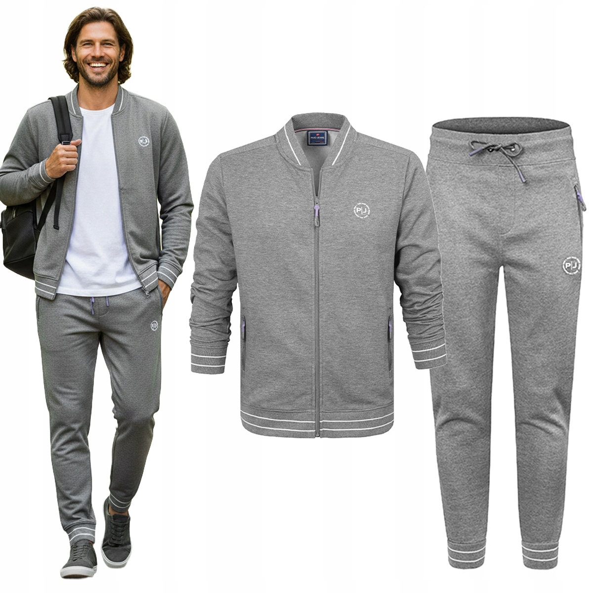 Teplákovka Pánský Komplet XL Bavlněná mikina bez kapuce a zateplené kalhoty