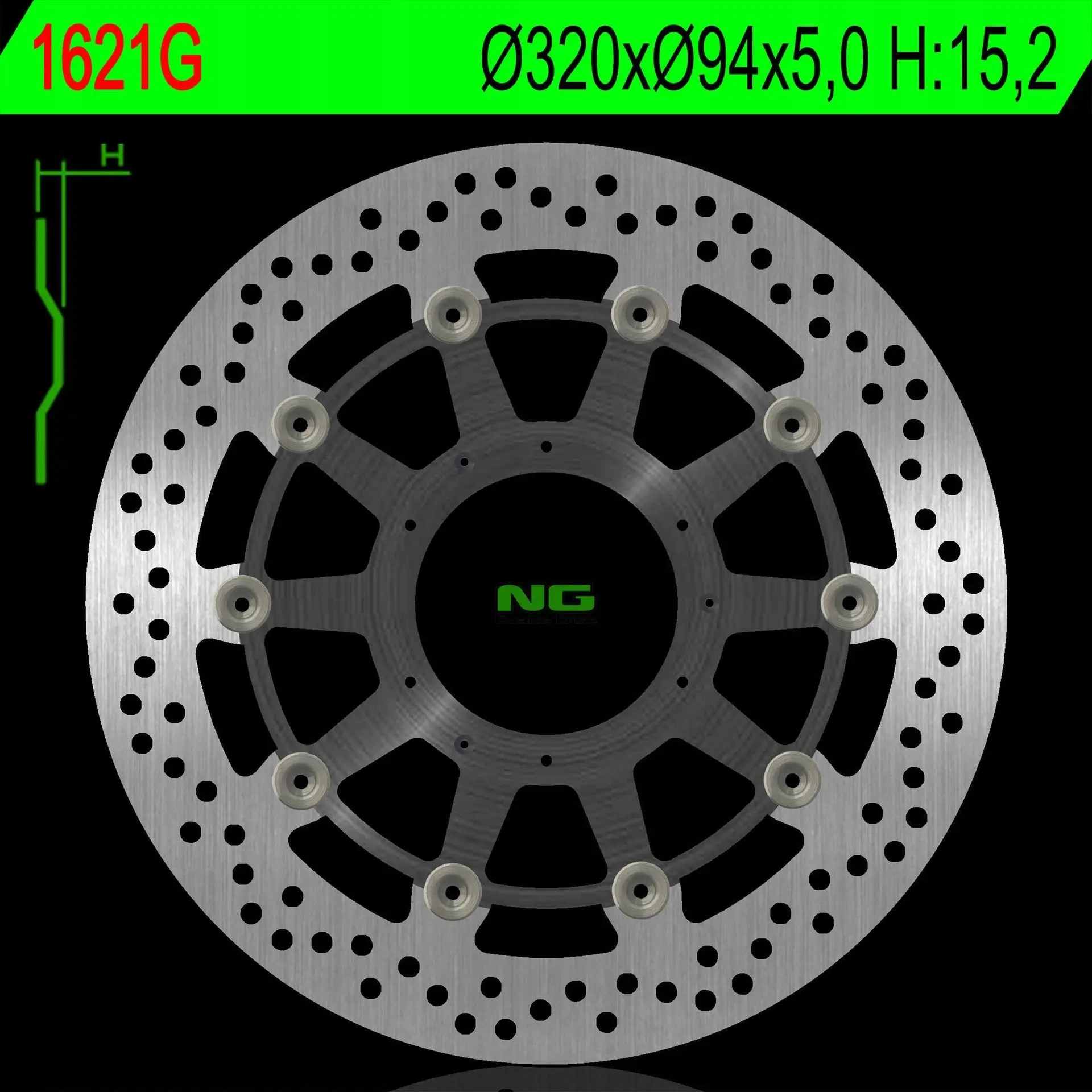 Brzdový kotúč predný (320x94x5,0) (6x6,5mm)