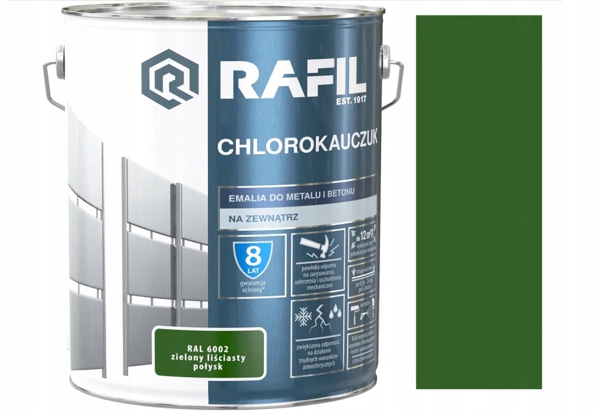 Rafil Chlorokaučukový Smalt 5 L Zelený Ral 6002