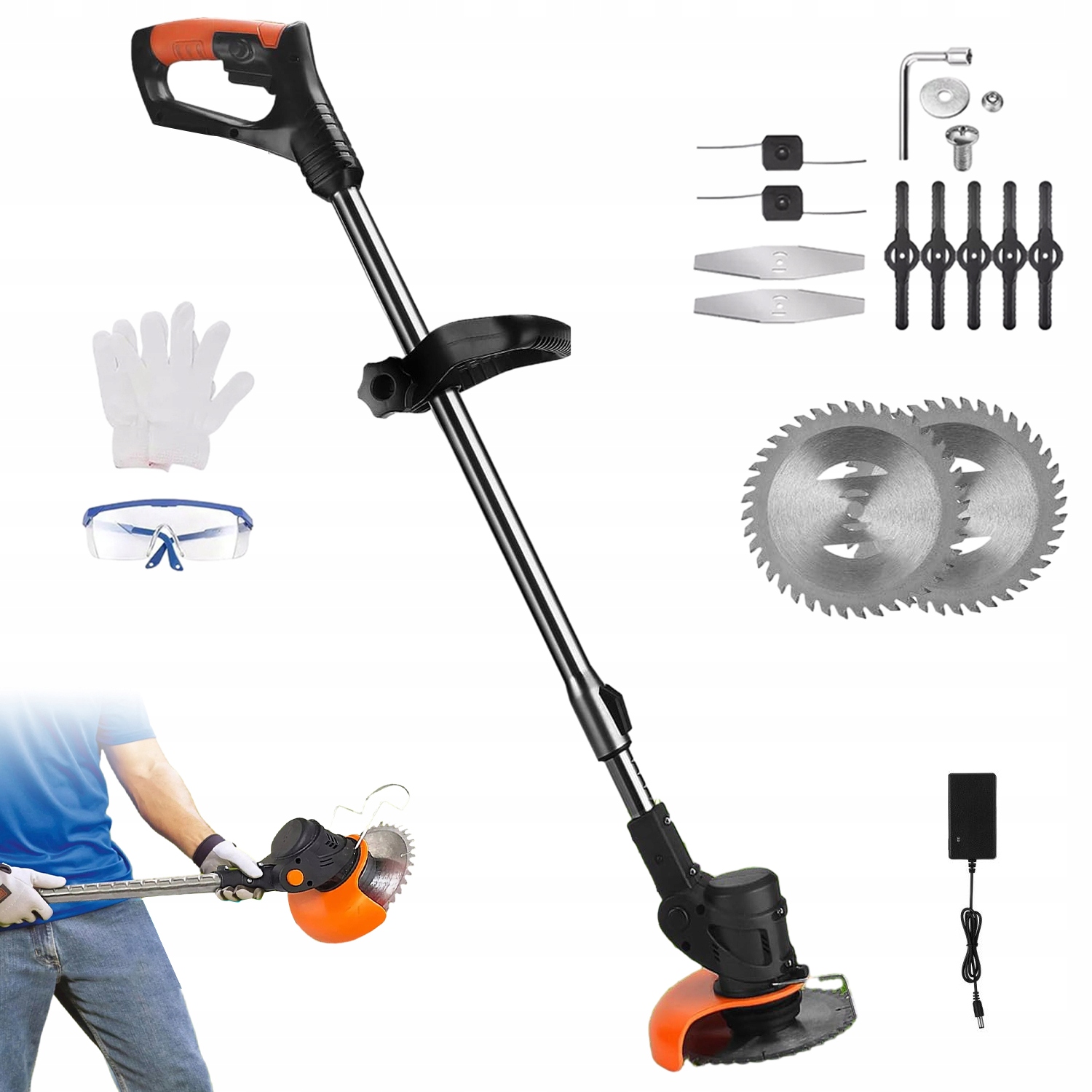 Sekačka Na Štětce Sekačka Na Trávy 2*1,3AH Aku 21V 800W 6 Palců 95-125CM