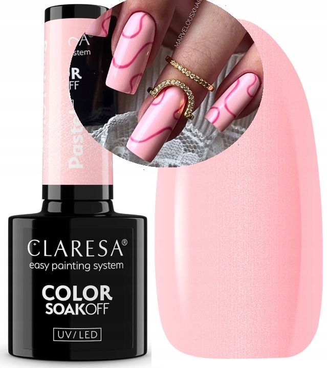 CLARESA LAKIER HYBRYDOWY PERŁOWY PIGMENT MLECZNY RÓŻ PASTEL GLAM 2