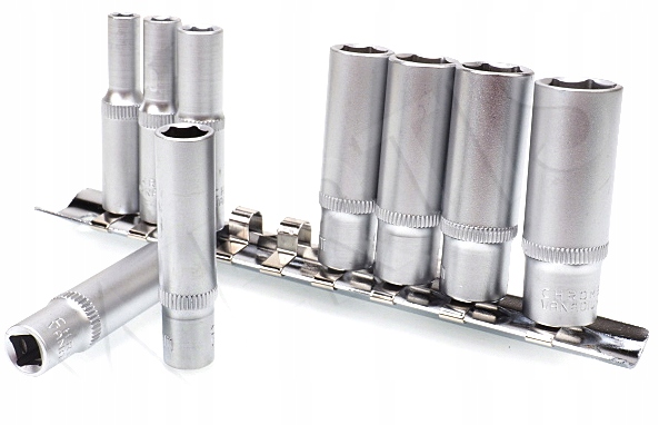 Nasadki Udarowe Klucze Nasadowe Długie 1/4'' 5-13mm Na Szynie Zestaw 9 szt