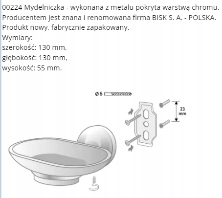 ONTARIO BISK MYDELNICZKA CHROM 00224 Marka Bisk