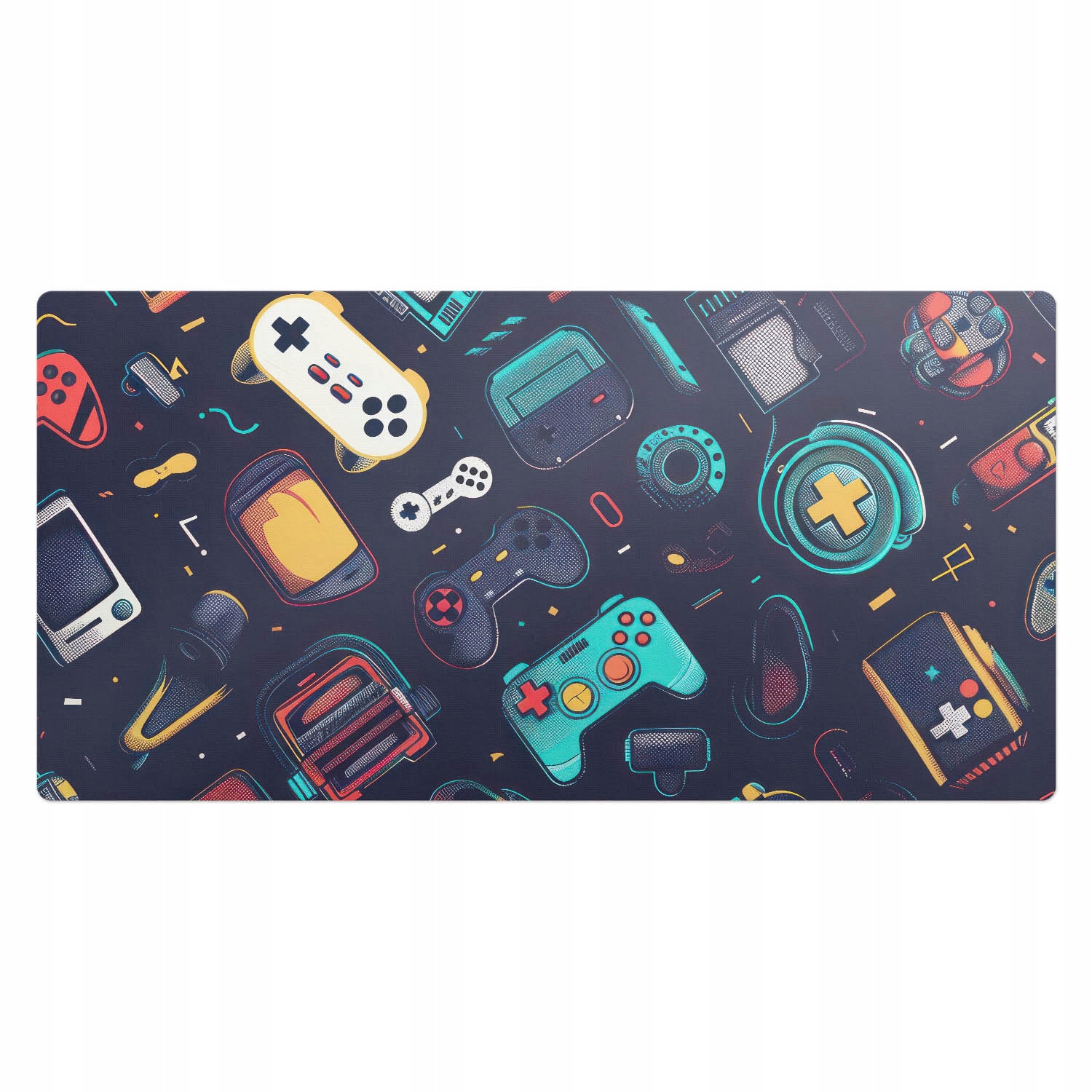 Antypoślizgowa ochronna mata na biurko ze wzorem Retro gry 100x50 cm
