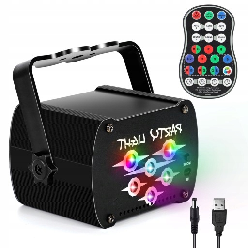 PROJEKTOR DYSKOTEKOWY KULA DISCO REFLEKTOR LASER LED RGB UV