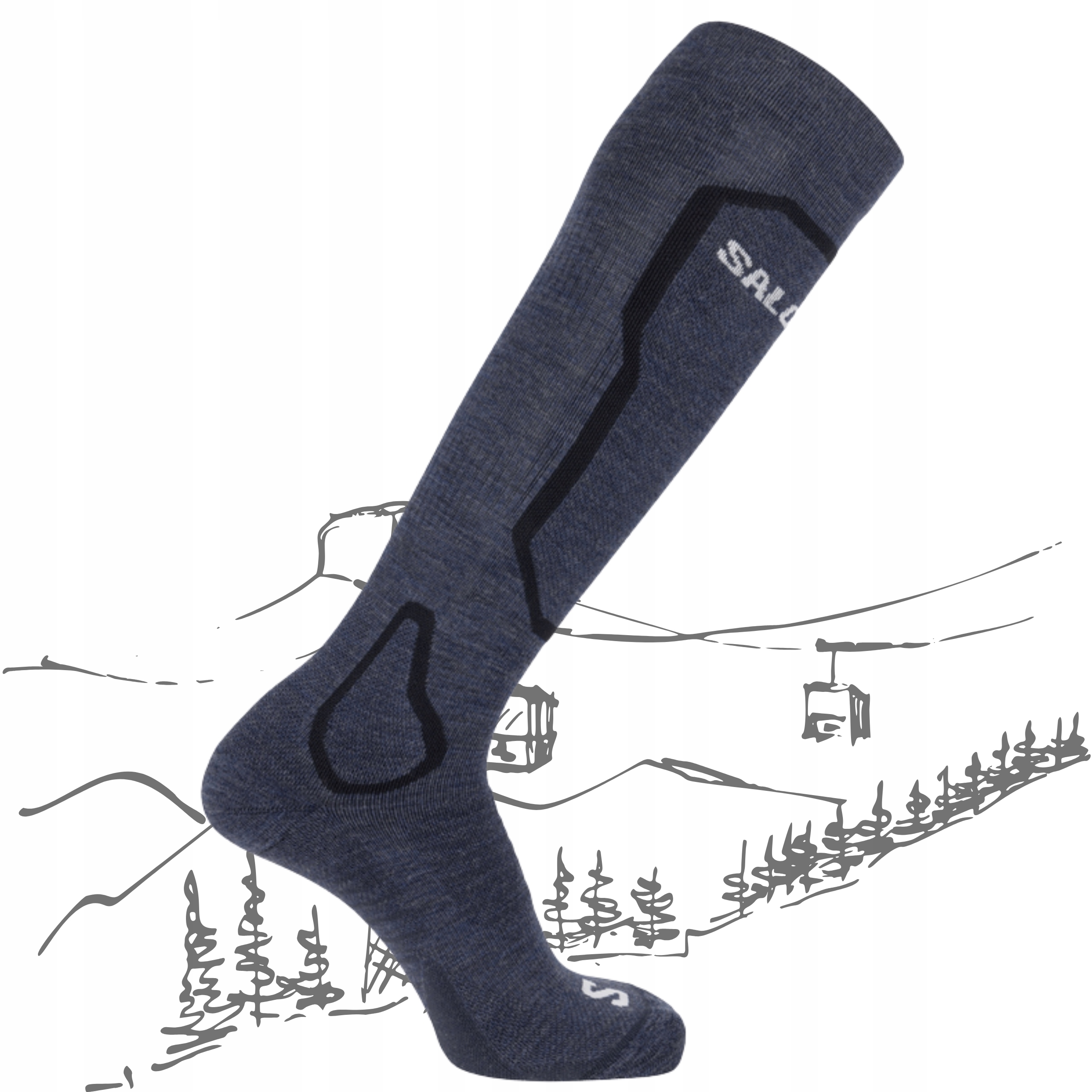 Skarpety Narciarskie Zimowe Salomon S/blaze Wełna Merino Ski Ciepłe 39-41