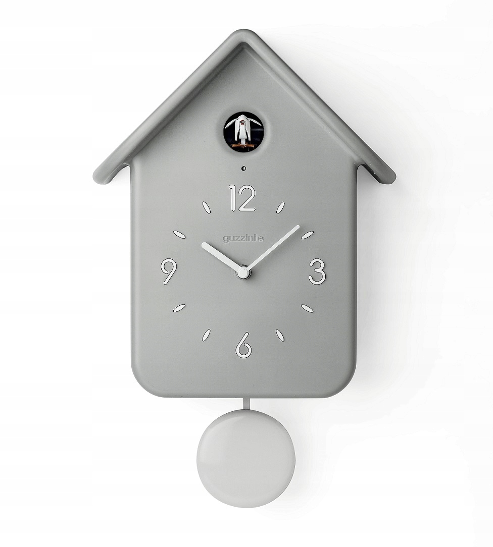 Nástěnné hodiny s kukačkou a kyvadlem Guzzini, odstíny šedé 24,8 cm