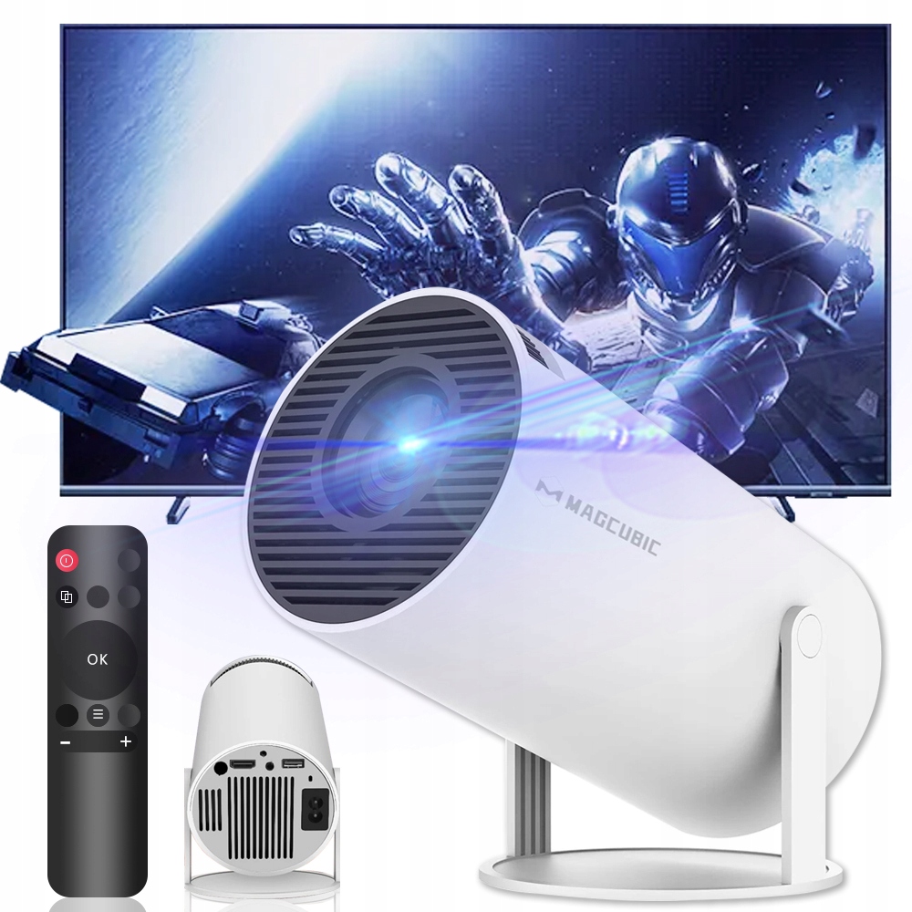 Przenośny Projektor Rzutnik HY300 Android Tv Wifi Full Hd Hdmi Audio +pilot