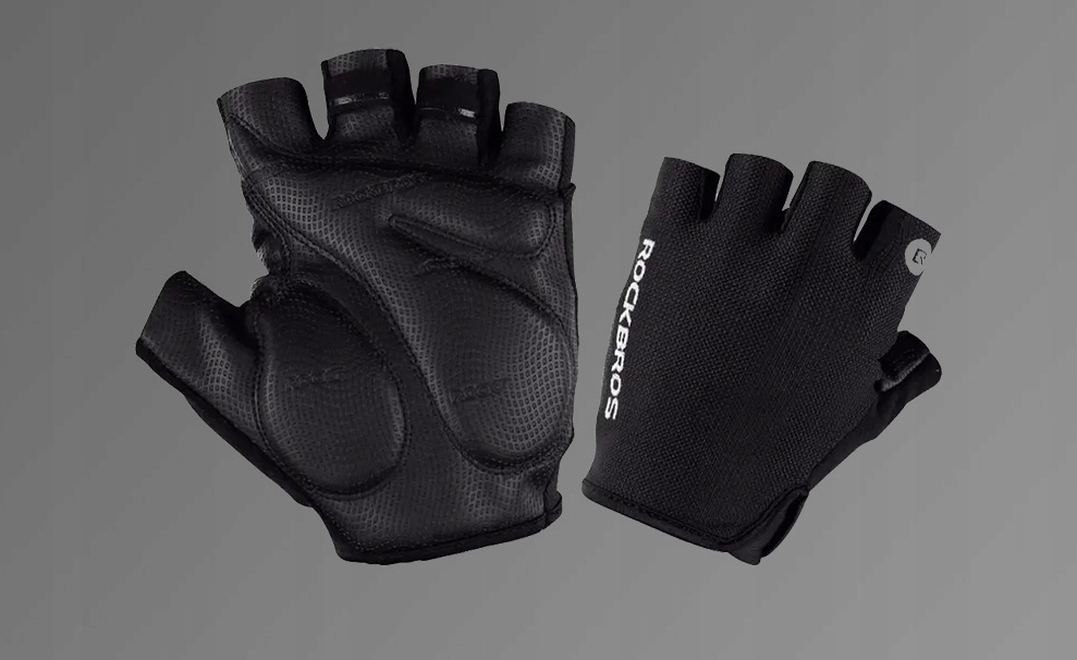 ROCKBROS KRÓTKIE ANTYPOŚLIZGOWE RĘKAWICZKI ROWEROWE BEZ PALCÓW NA ROWER L Model S106BK