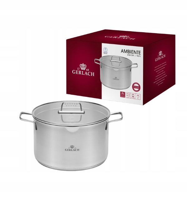 Gerlach Ambiente Garnek 10 l Z Pokrywką 28 CM Indukcja