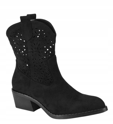 Pentium Kovbojské Boty Dámské Černé Se Zipem 40 Ž4E