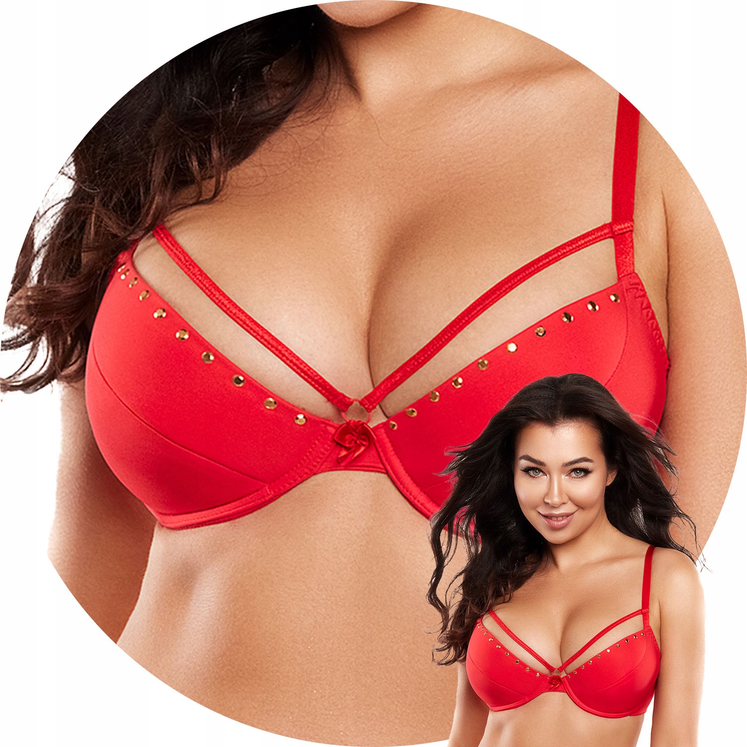 Axami V-10351 červená 65D push-up podprsenka