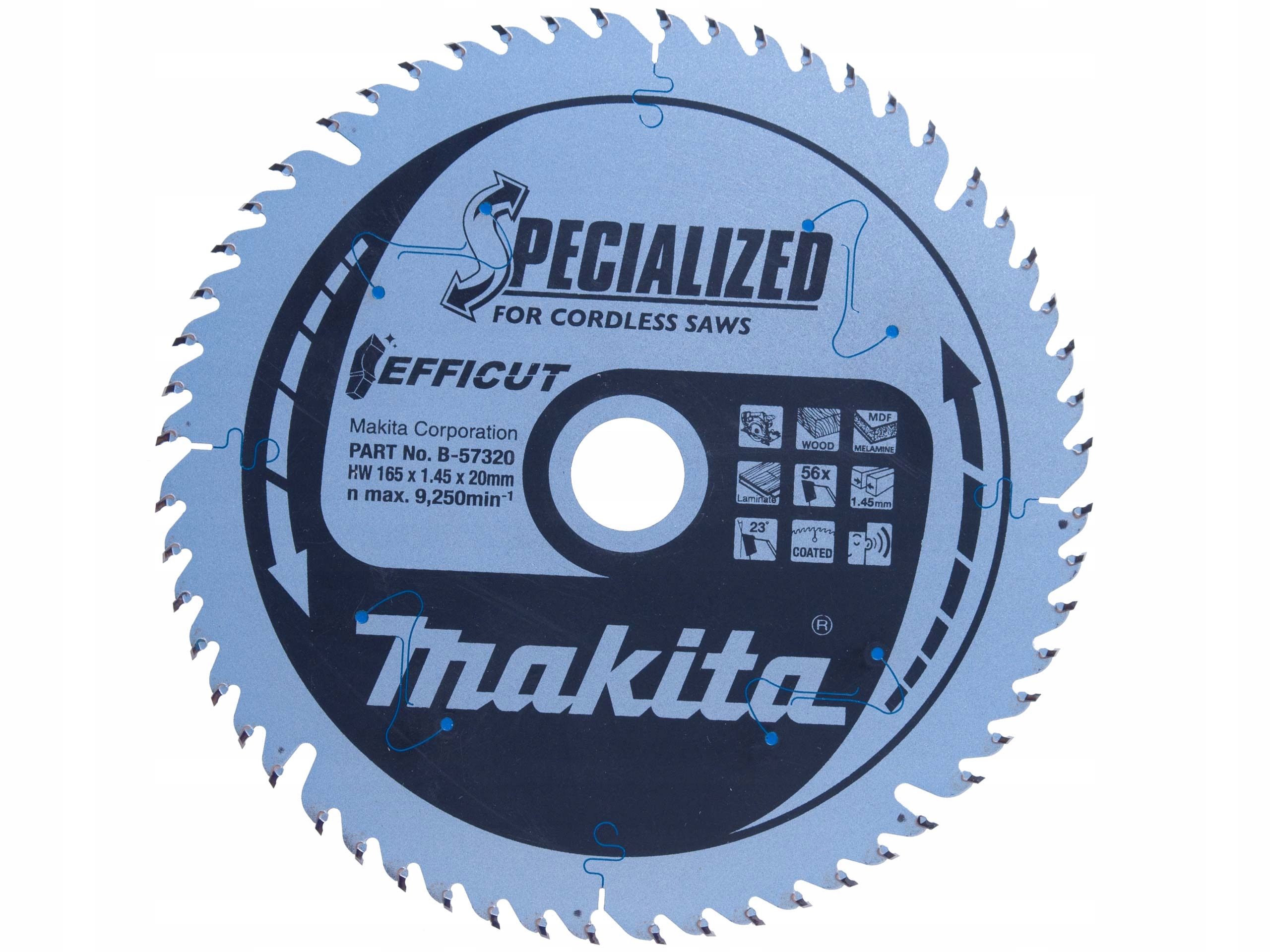 Makita B-57320 Tarcza Tnąca Efficut Do Płyt Mdf Laminatu 165x20mm 56Z