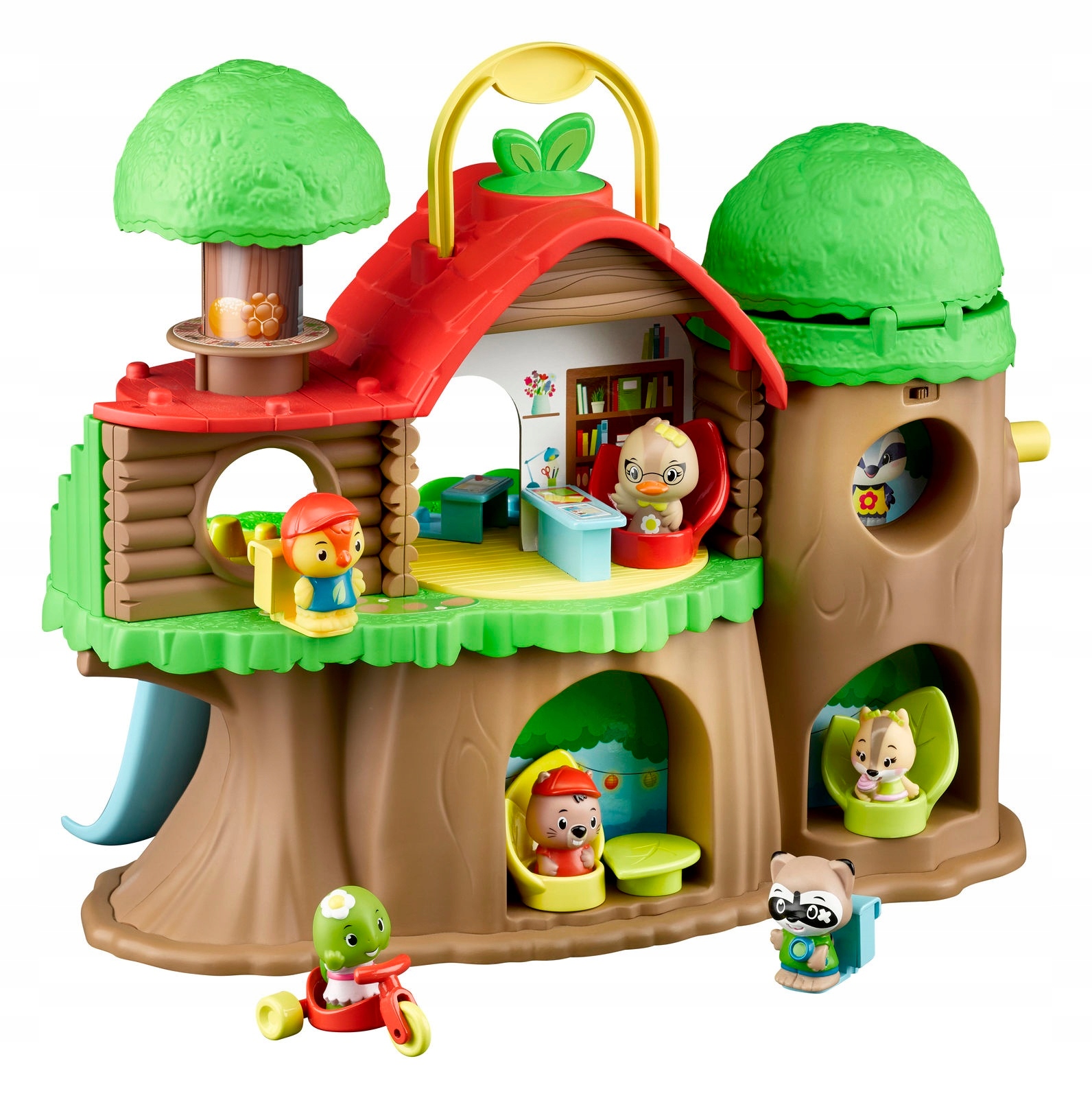 Lesní škola Přenosný domeček s vybavením a figurkami Klorofil