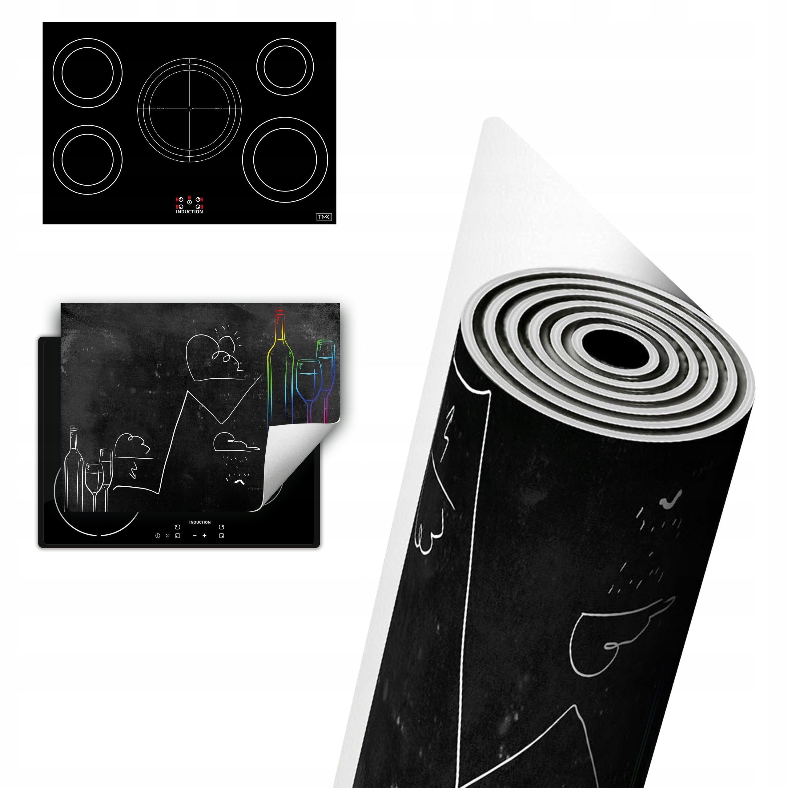 Vinylová Ochranná Deska Na Indukci 80x52 tmavá víno