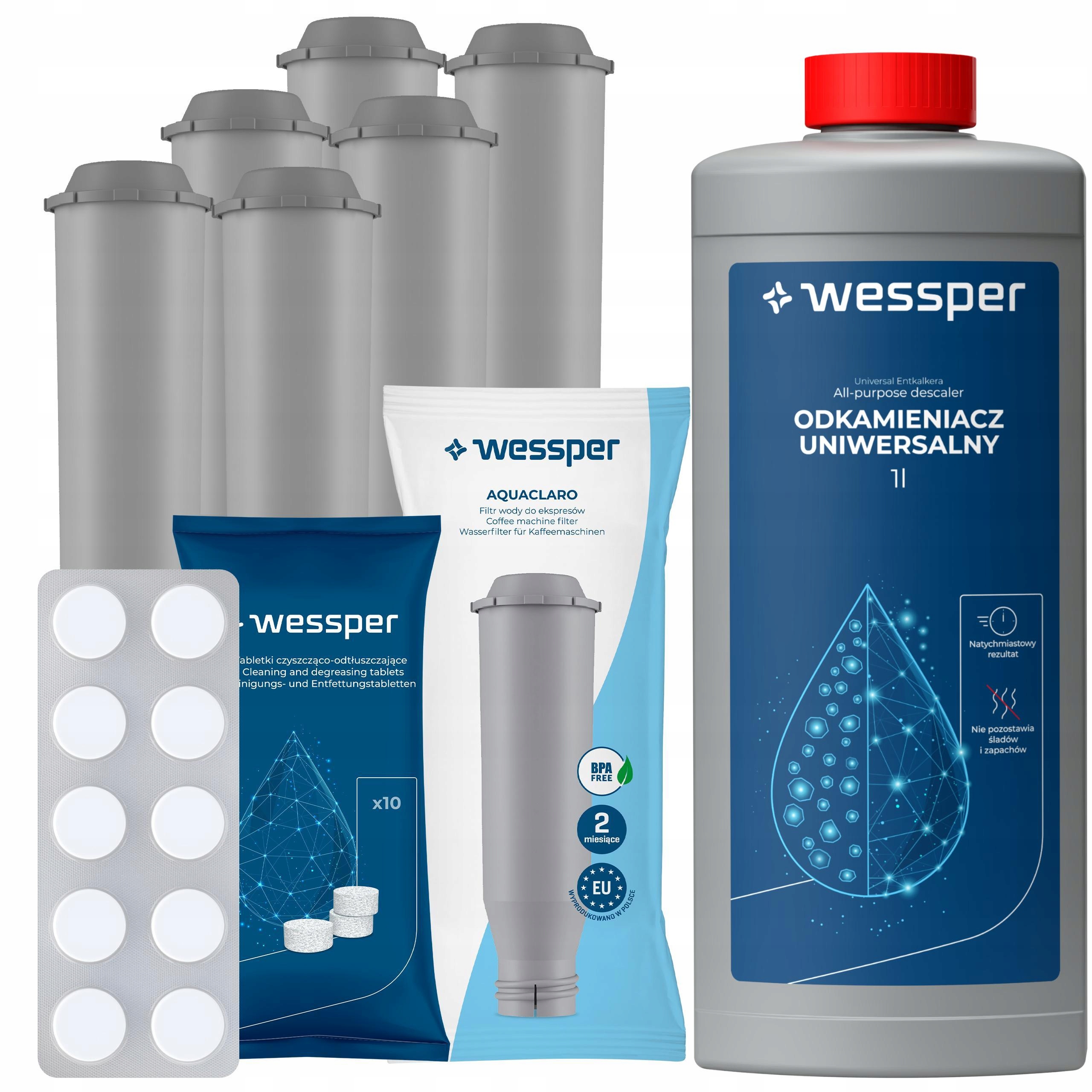 6 x Filtr Wessper pro kávovar Nivona Odvápňovač 1L Odmašťovací tablety