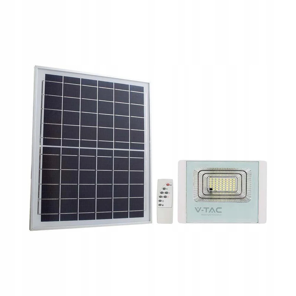12W Led reflektor s solárnym panelom a diaľkovým ovládaním, neutrálne svetlo V-tac
