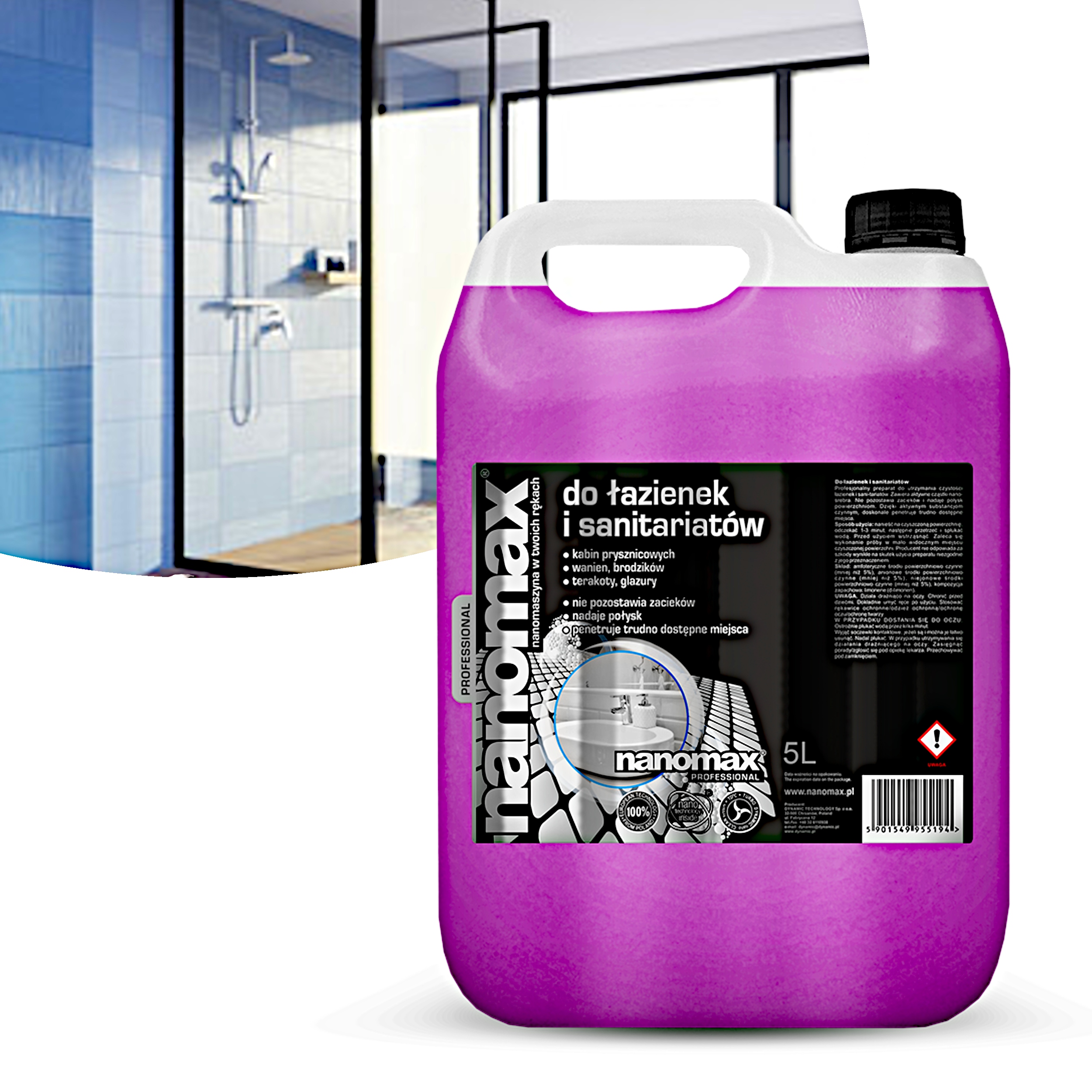 Levně nanomax pro mytí koupelen a sprchových koutů 5 L