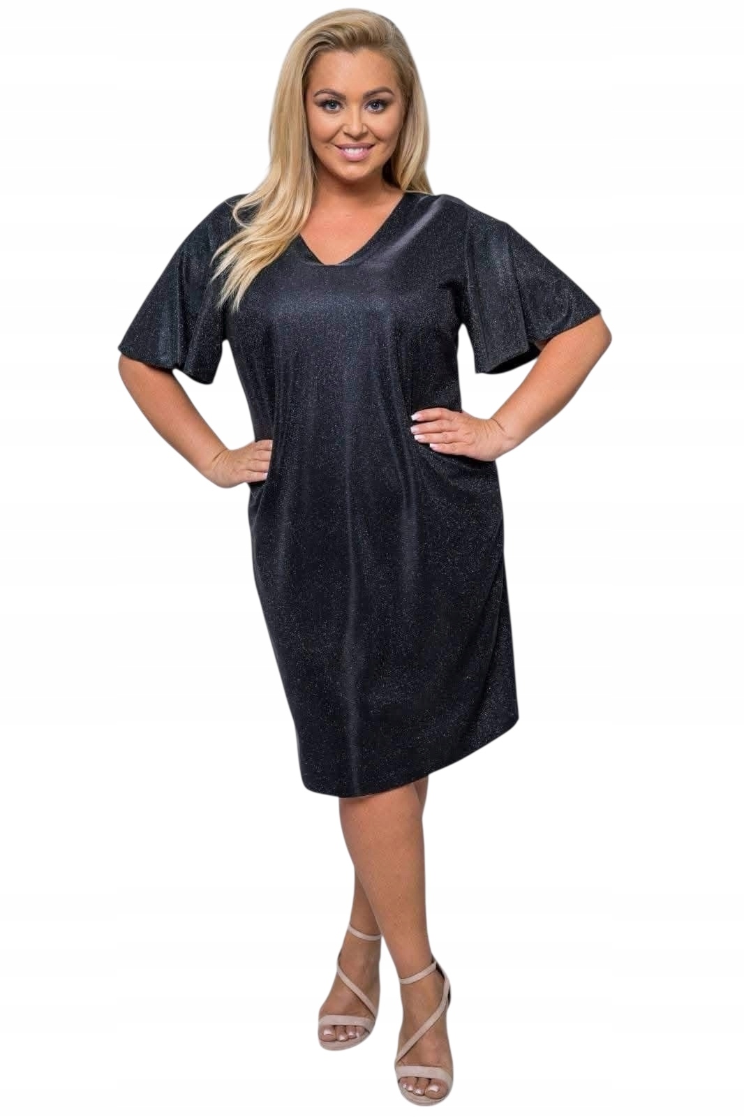 Elegantní banketová šaty, široké rukávy, plus size, velikost 56
