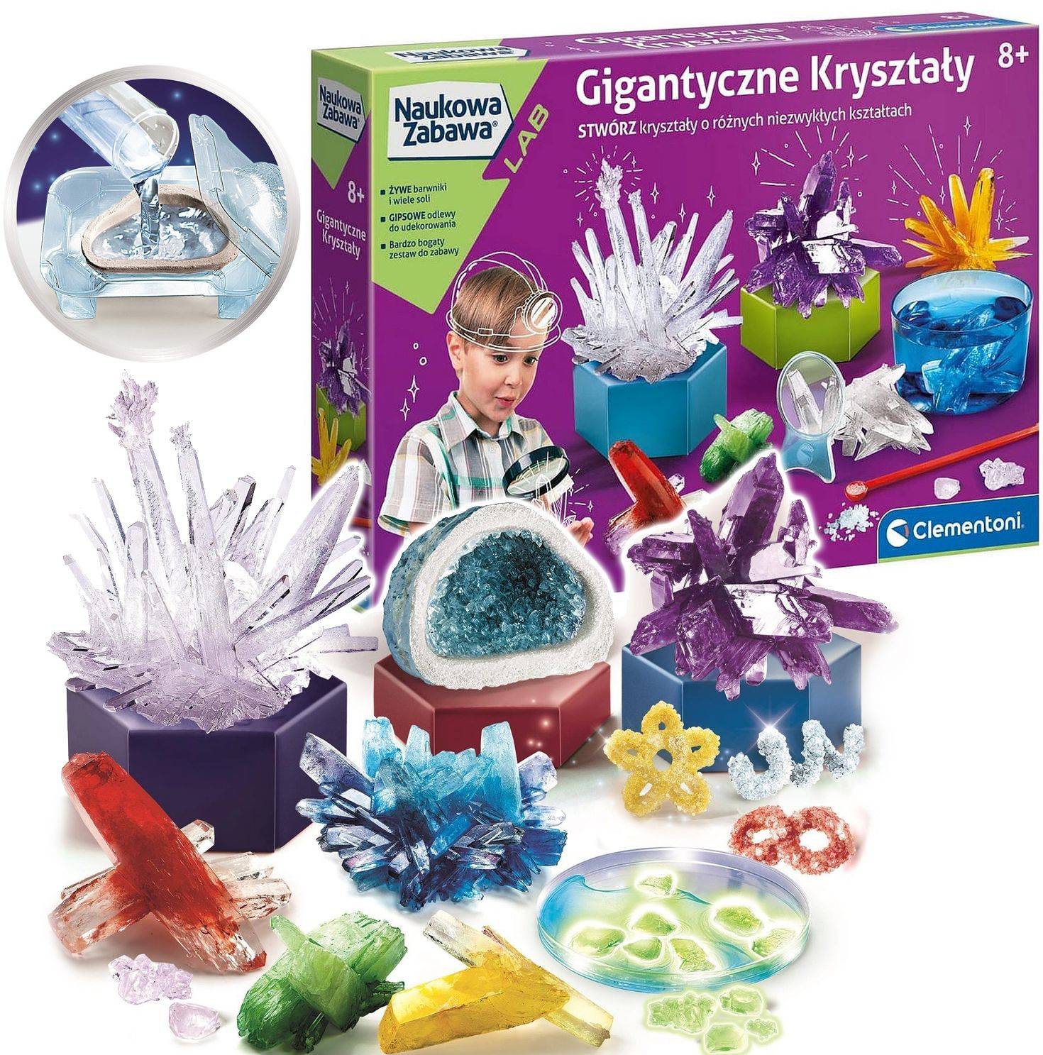 

Gigantyczne Kryształy Świecące Zestaw Clementoni