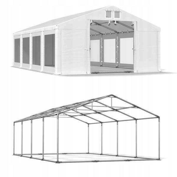 Namiot handlowy o wymiarach 5x8 metrów z solidnym dachem