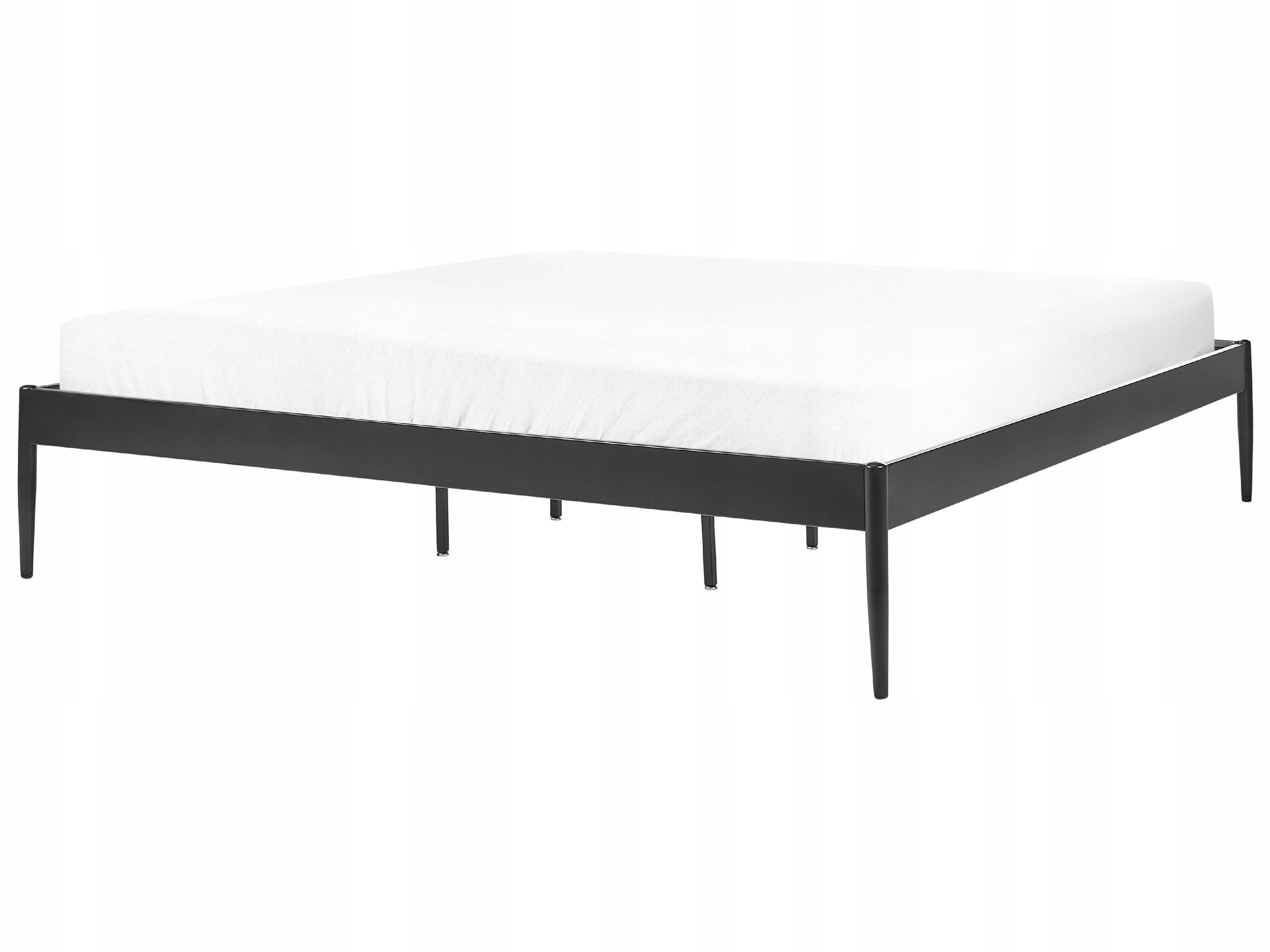 Łóżko metalowe 180 x 200 cm ze stelażem czarne