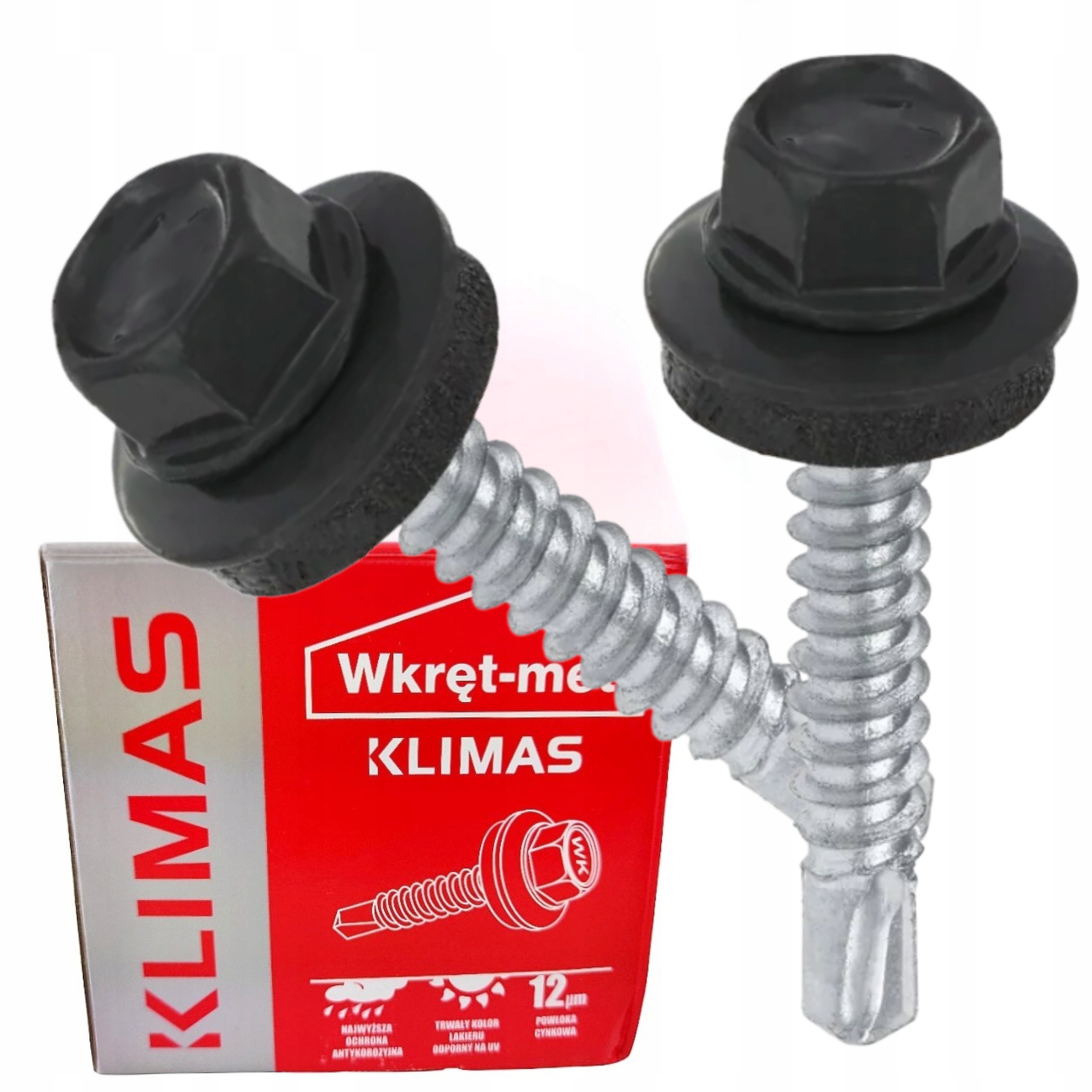 Wkręty farmerskie do metalu 5,5x19 kolor antracyt Ral 7016 350 szt. Klimas