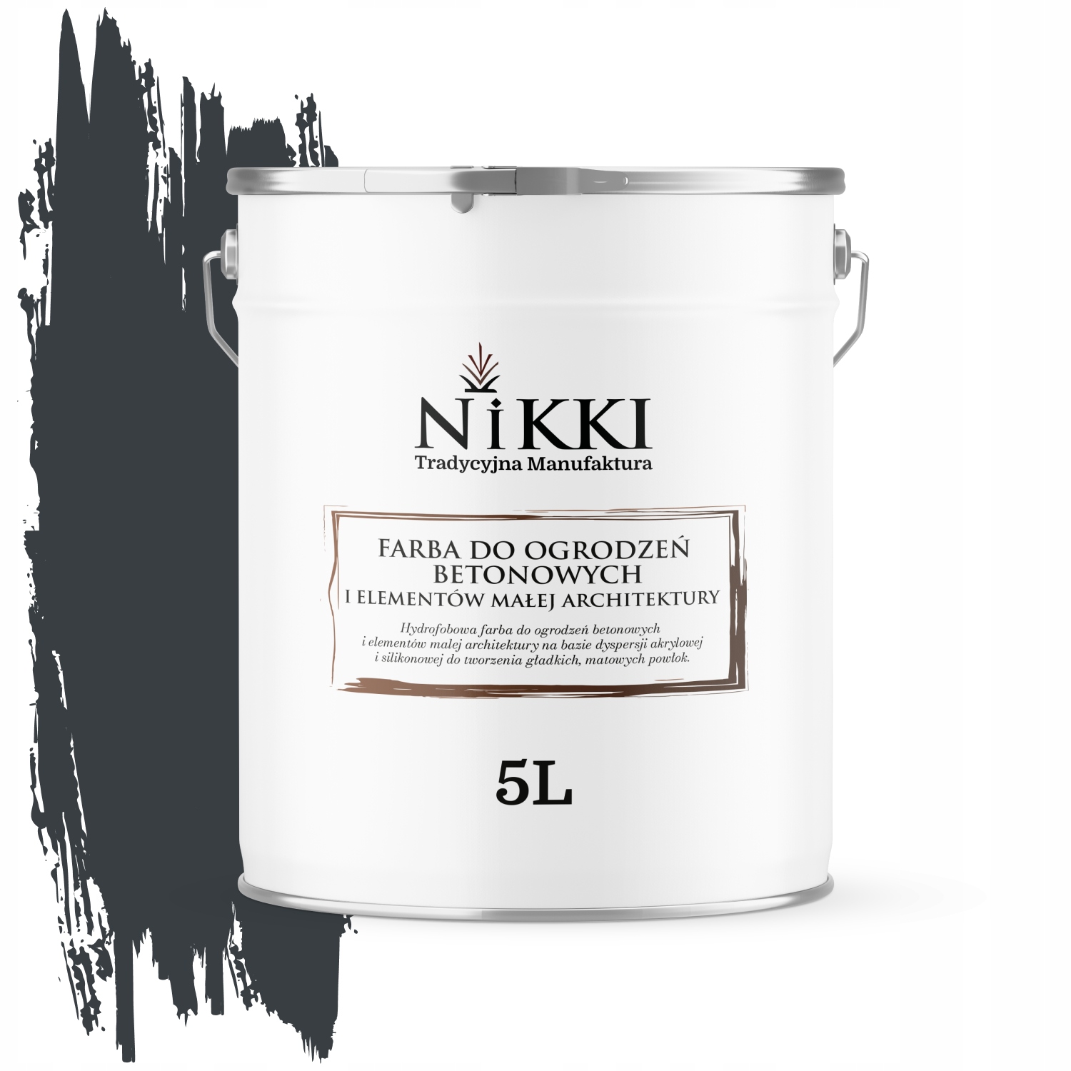 Farba Na Maľovanie Plotov 5 L Betónových Kvetináčov Farba Antracit 7016