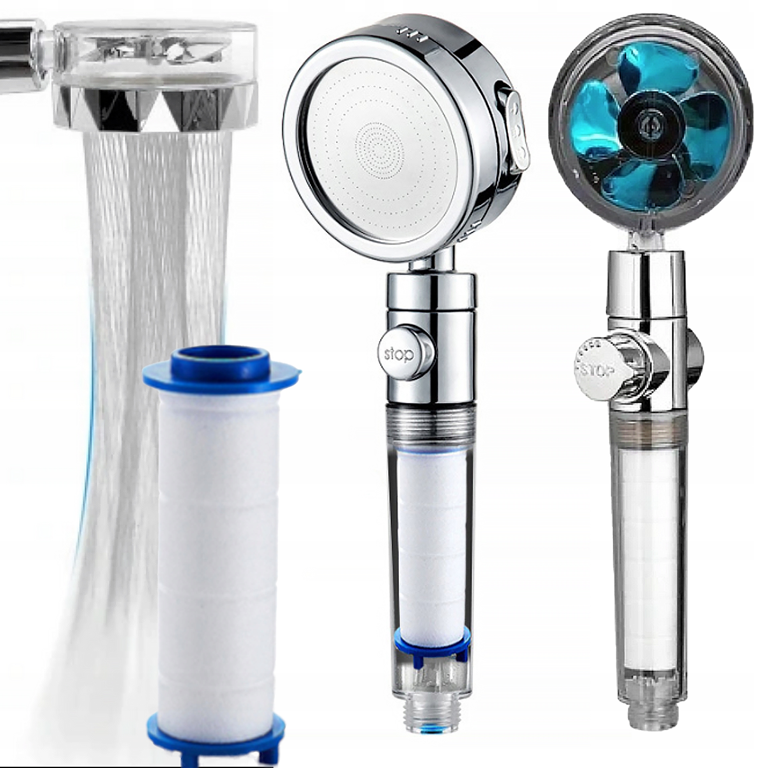 

Słuchawka Prysznicowa Z Turbiną Wentylatorem Filtr