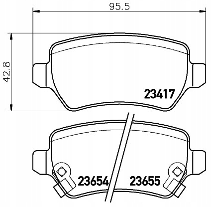 Klocki hamulcowe TYŁ Opel ASTRA H 2004-2014 Strona zabudowy tył
