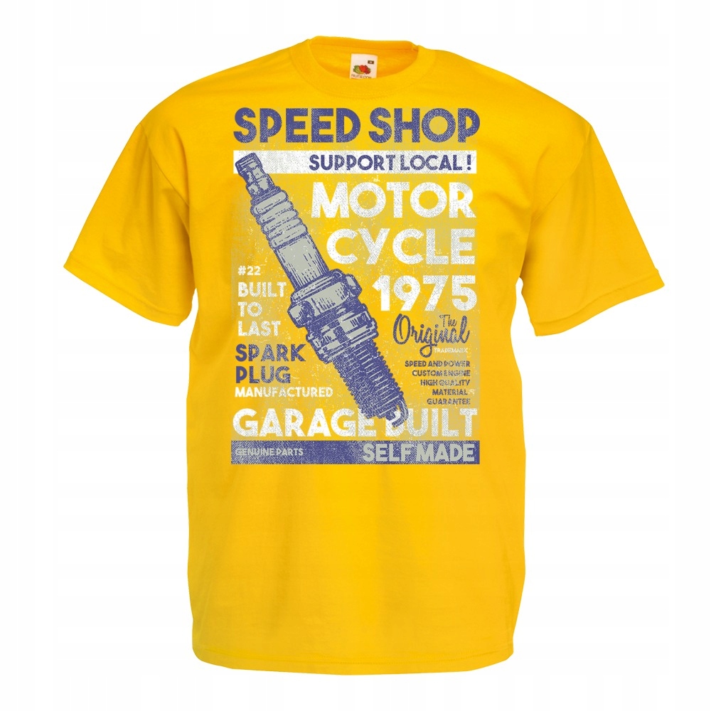 

Koszulka silnik motocykl motor speed S żółta