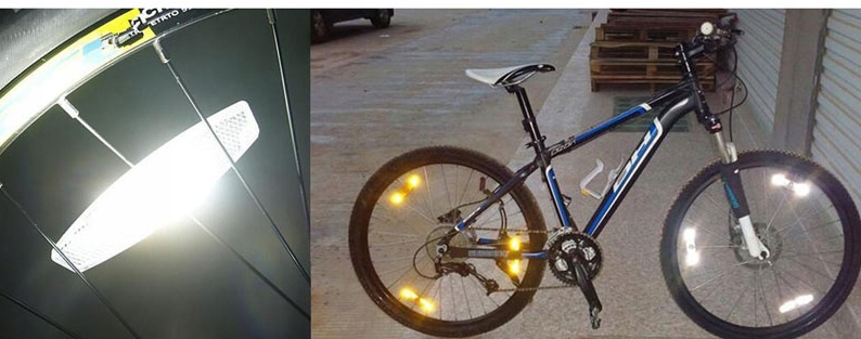 4x ODBLASK NA SZPRYCHY DO KOŁA SZYBKI MONTAŻ Źródło światła odblask