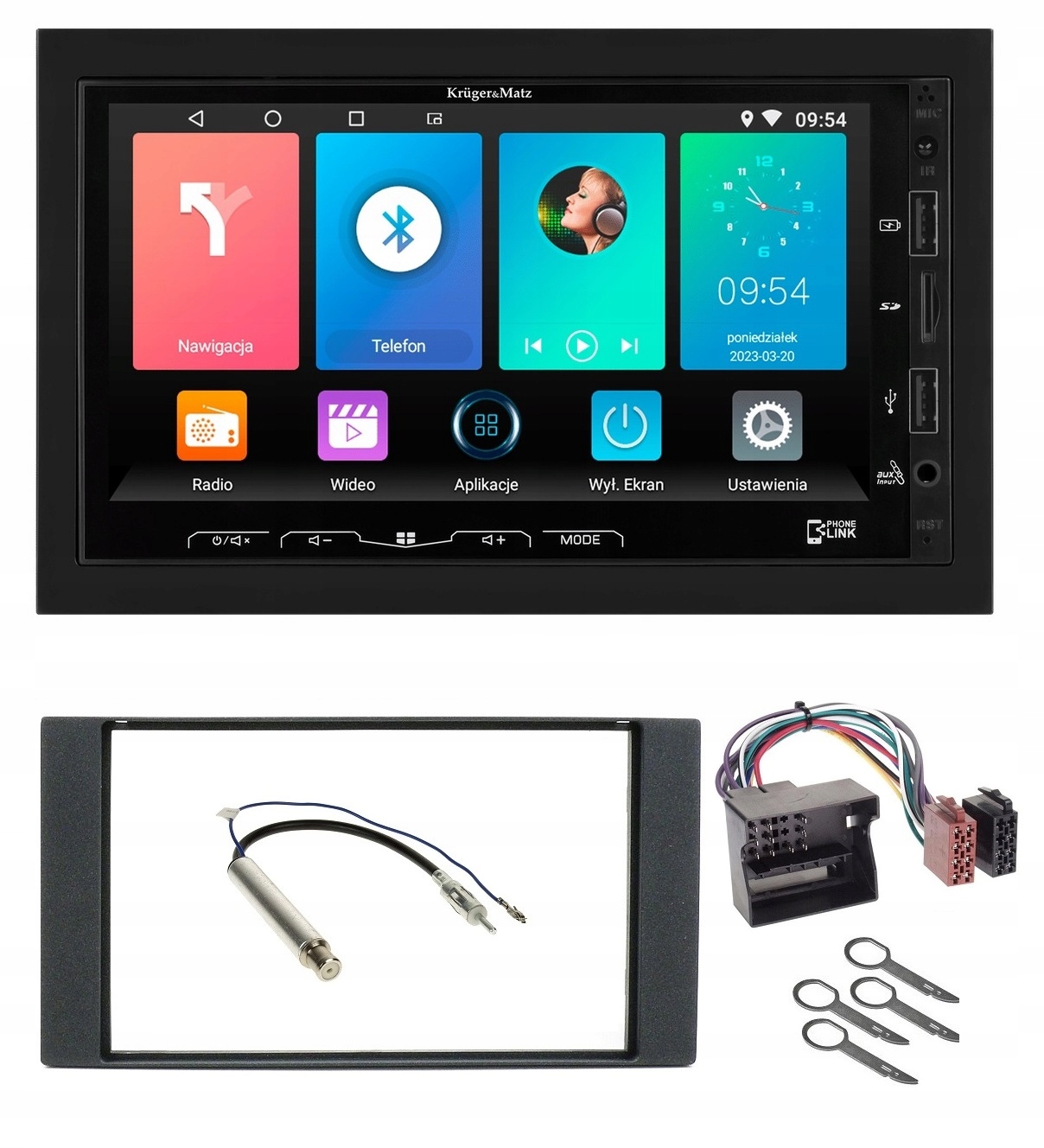 Automobilové rádio Kruger&Matz KM2008 Bluetooth Usb 2DIN Android Ford S-max