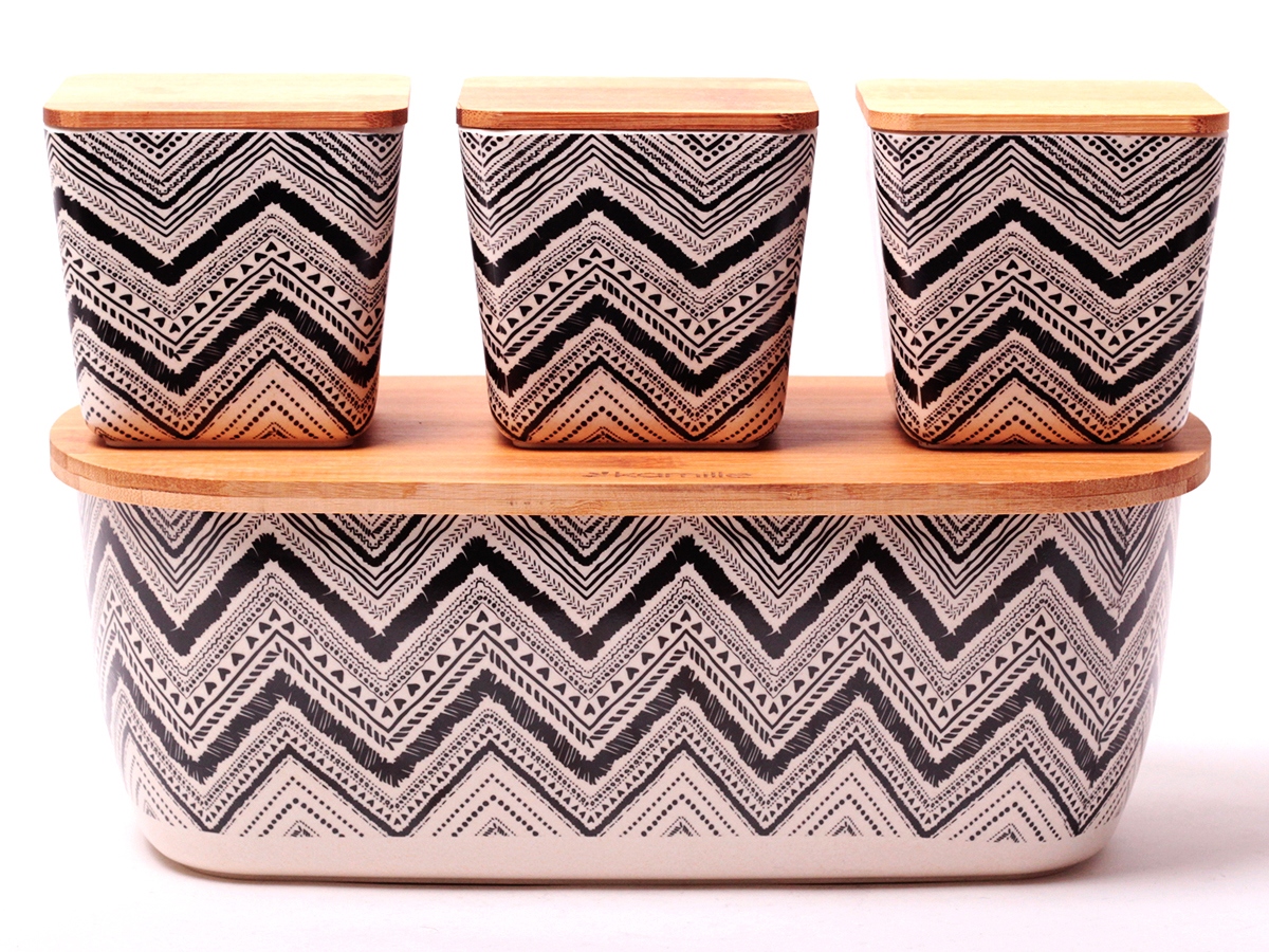 CHLEBAK + 3 POJEMNIKI KUCHENNE ZESTAW KAMILLE