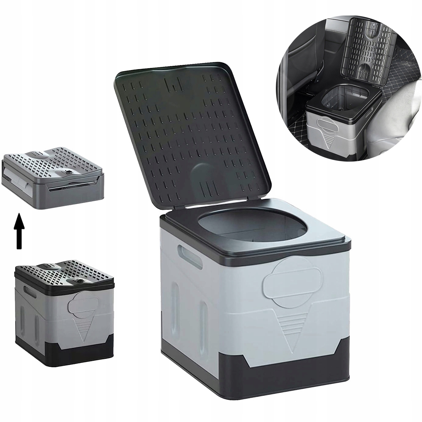 ZEWNĘTRZNA PRZENOŚNA SKŁADANA TOALETA SAMOCHO