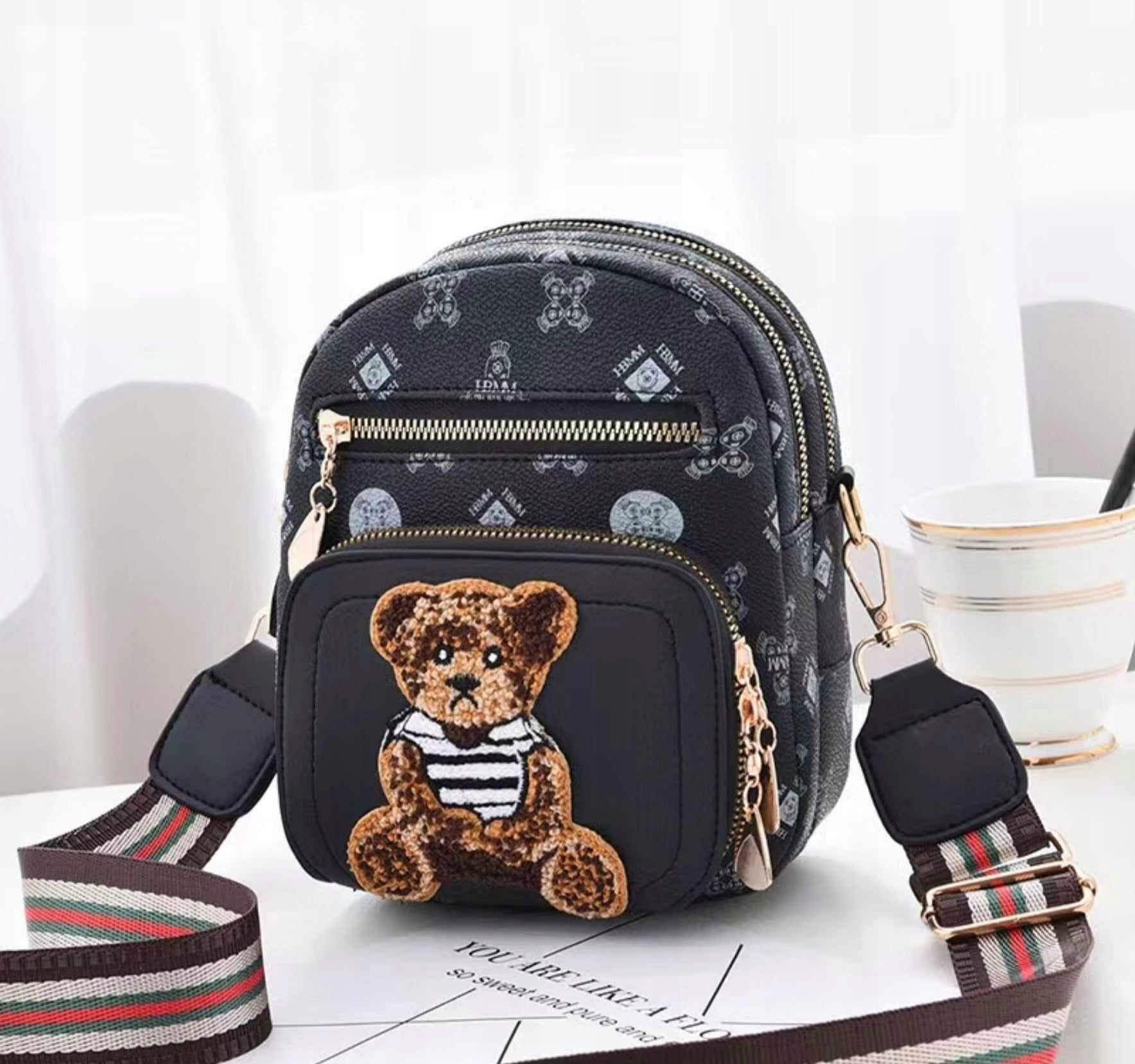 TORBA TOREBKA DAMSKA LISTONOSZKA KUFEREK NA RAMIĘ MAŁA MIŚ TEDDY BAG CZARNA Marka inna