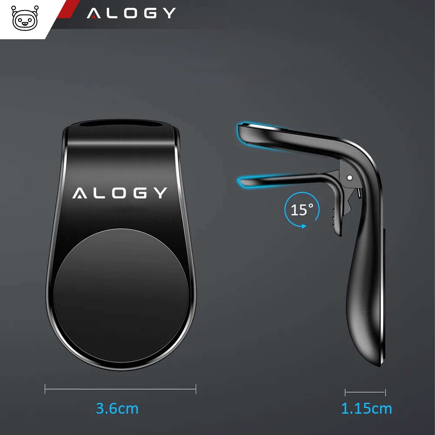 NAJMOCNIEJSZY UCHWYT MAGNETYCZNY DO AUTA KRATKI NA TELEFON KRATKĘ – ALOGY Marka Alogy