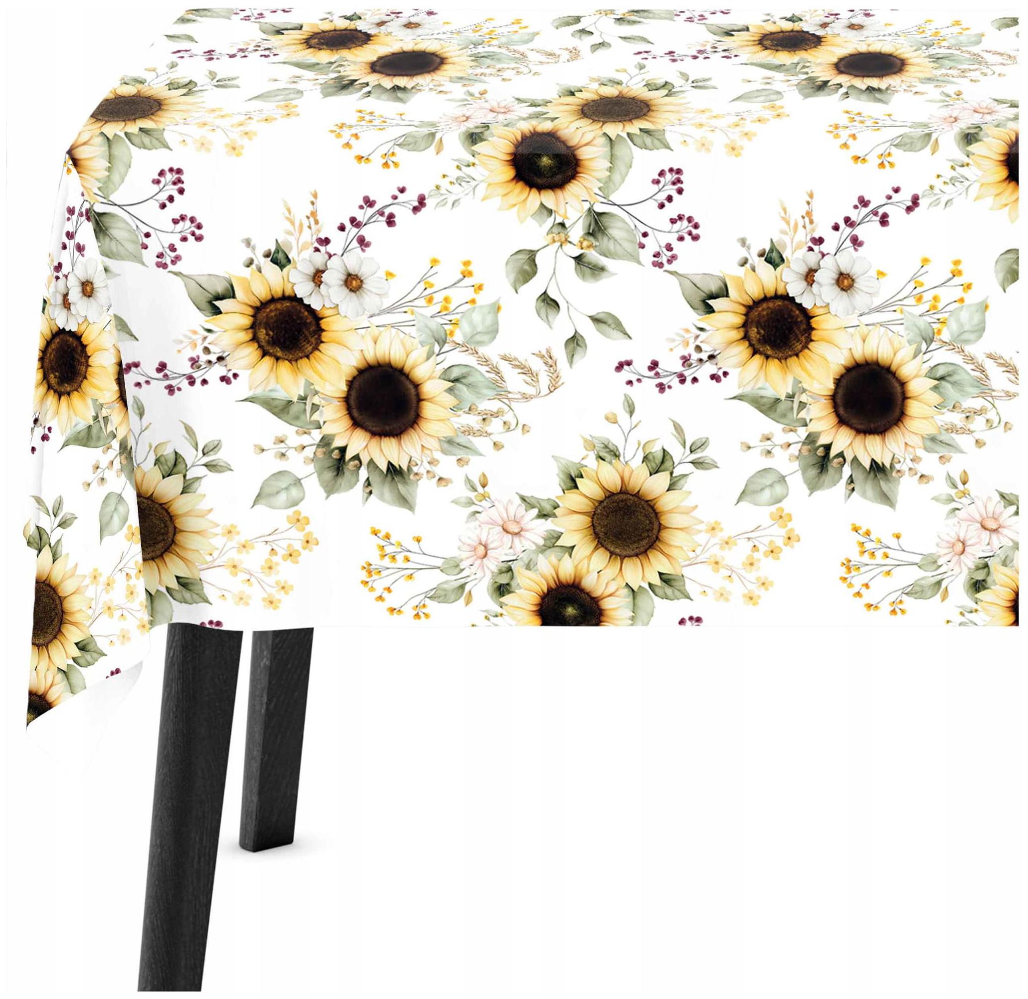 Ubrus odolný proti skvrnám 140x220 Ubrus na míru Slunečnice 10656