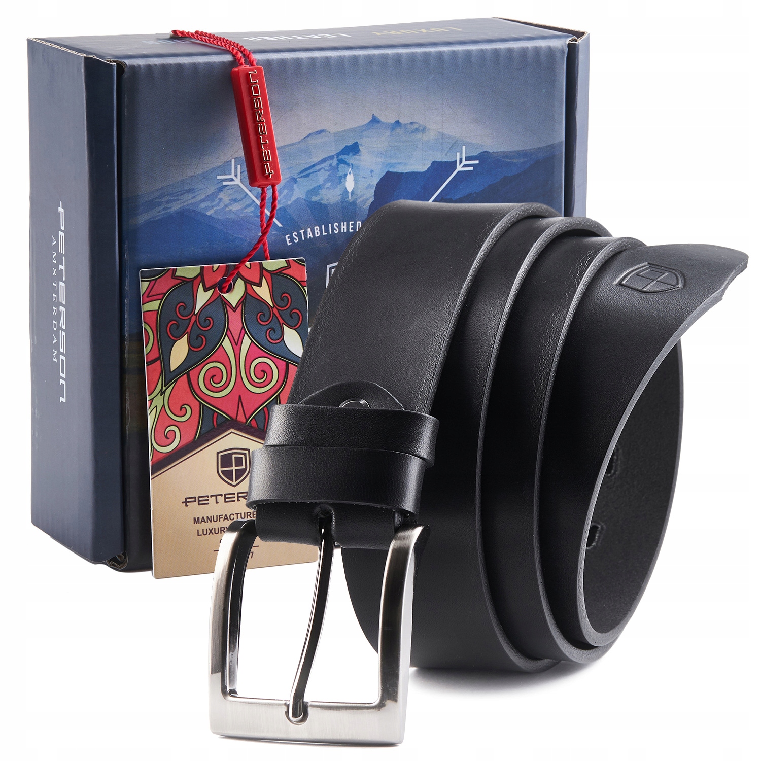 

Peterson elegancki pasek skórzany męski biznesowy