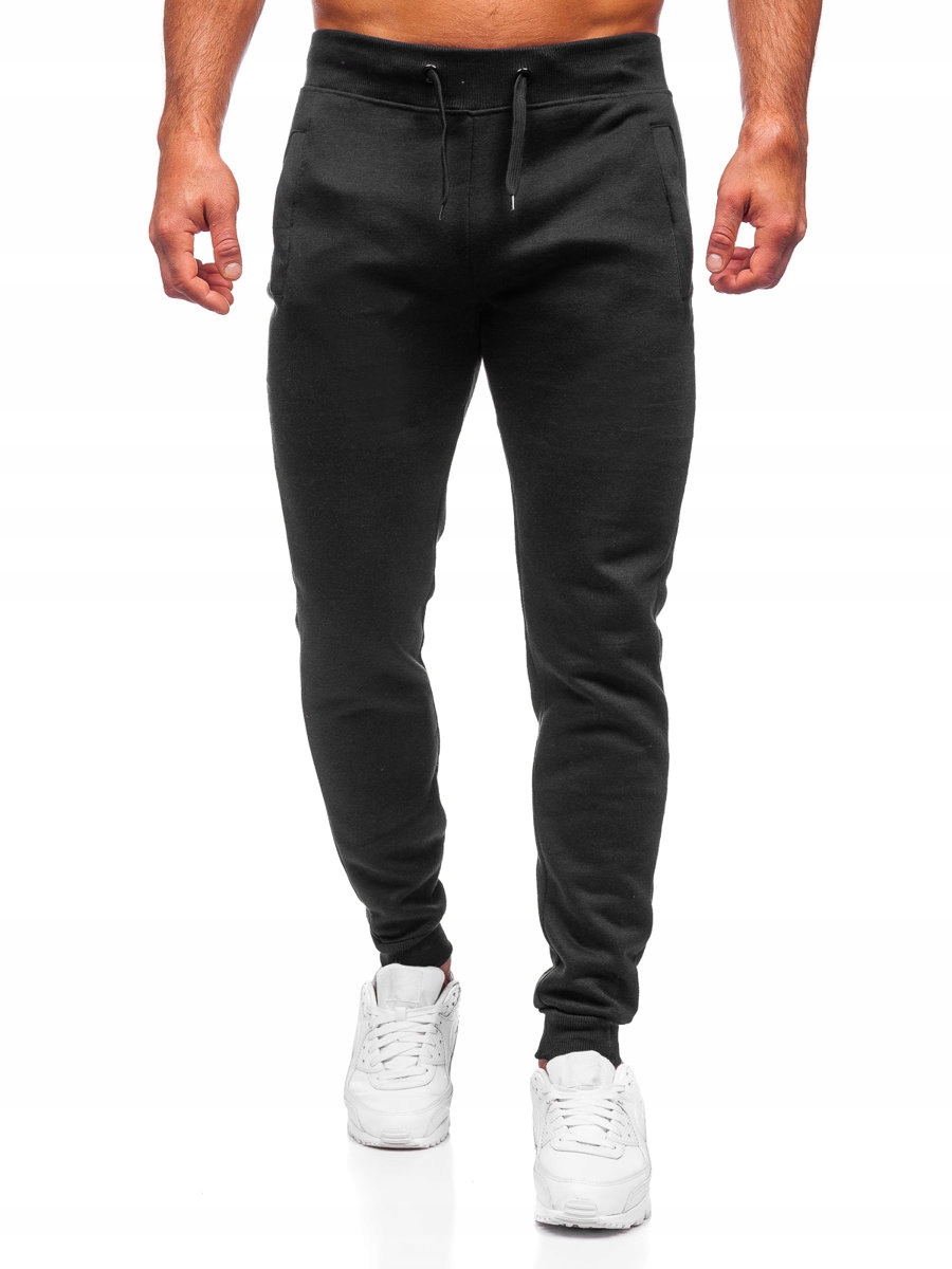 

Spodnie Męskie Joggery Czarne XW01 Denley_m