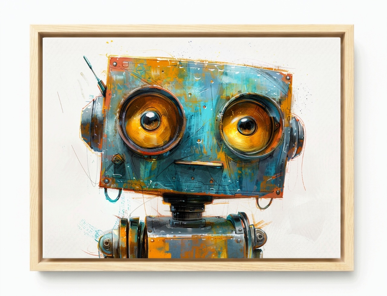 Obraz Rám American Box Robot Android Cyborg Stroj Portrét Sci-fi 80x60