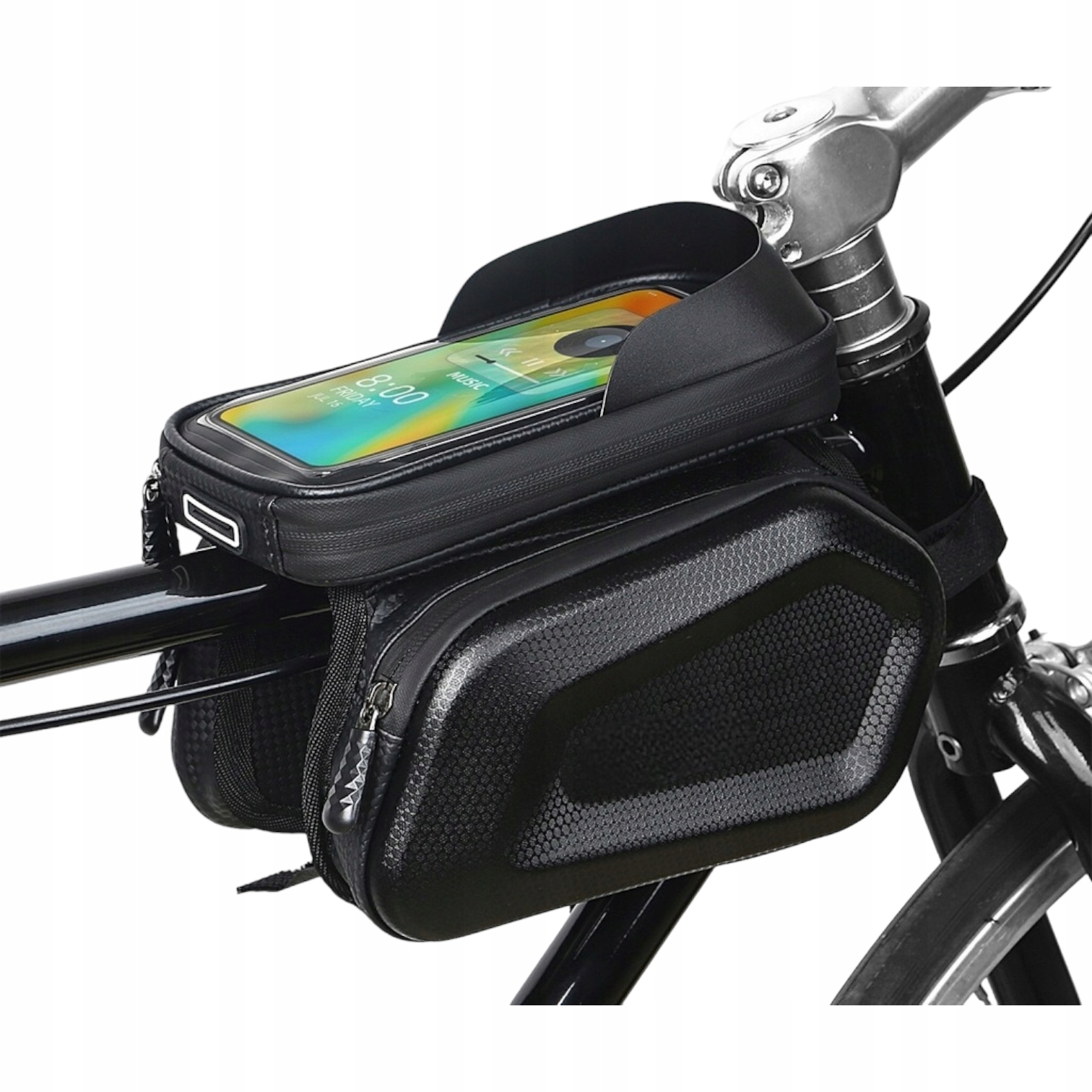 WODOODPORNA TORBA SAKWA ROWEROWA Z ODCZEPIANYM ETUI NA TELEFON NA RAMĘ 2W1 Waga produktu z opakowaniem jednostkowym 0.5 kg
