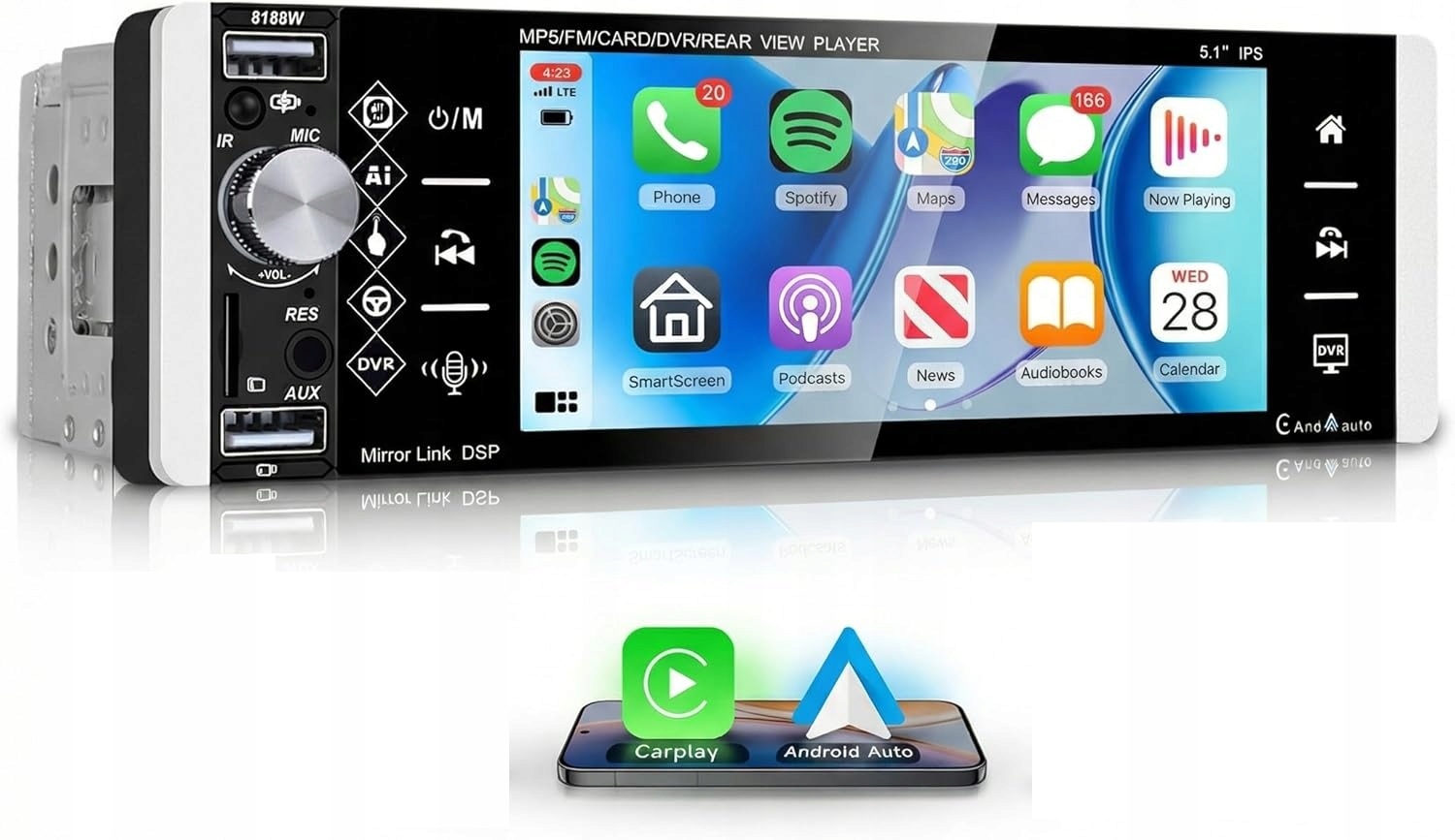 Automobilové rádio Apple Carplay 1 Din Navigácia