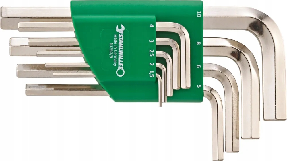 Zestaw kluczy trzpieniowych 1,5-10mm, imbus L, 9szt., (10760/9), Stahlwille